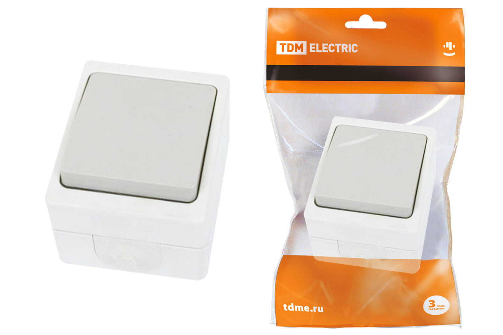 Изображение товара Переключатель встраиваемый Tdm electric Вуокса SQ1803-0003 1 клавиша цвет серый