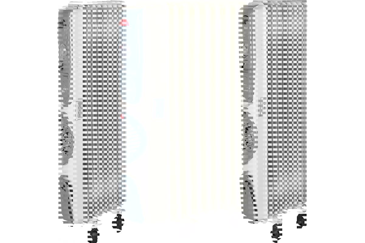 Изображение товара Обогреватель масляный Eurolux ОМ-EU-9НВ с механическим термостатом 2400 Вт 9 секций цвет белый