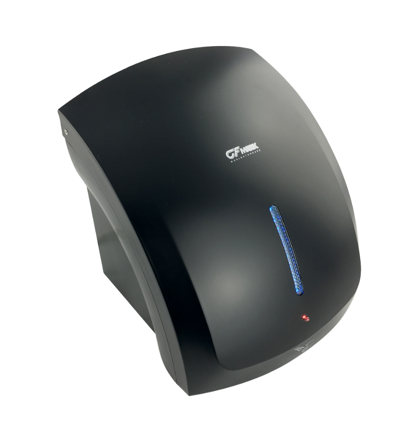Изображение товара Сушилка для рук Gfmark Классика 1800 Вт с неоновой подсветкой цвет чёрный Изображение товара Сушилка для рук Gfmark Классика 1800 Вт с неоновой подсветкой цвет чёрный