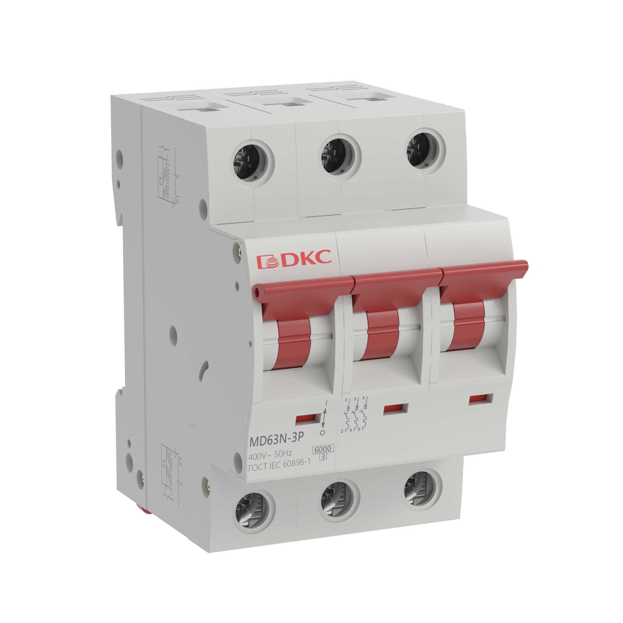 Изображение товара Автоматический выключатель Dkc YON max 3P C63 А 6 кА MD63N-3PC63