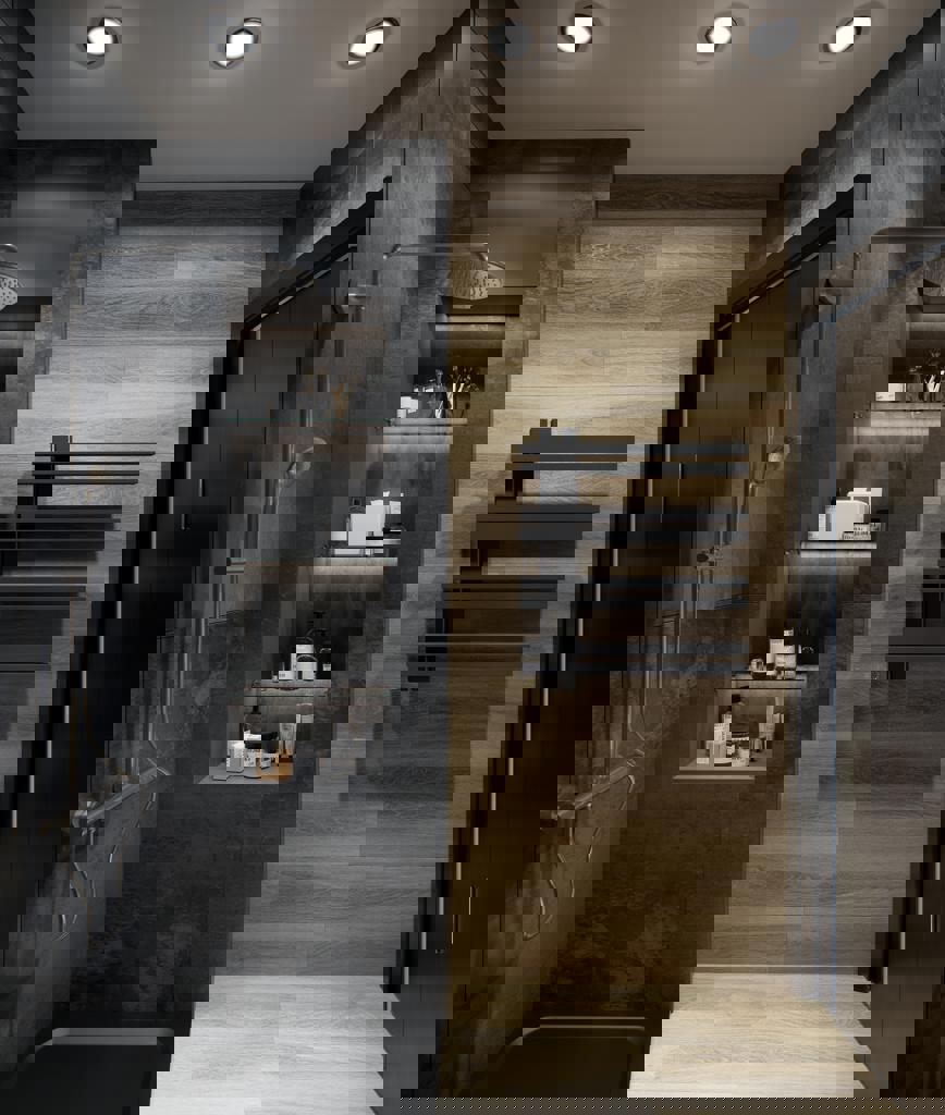 Изображение товара Полотенцесушитель электрический Атом 675x800 мм 125 Вт с терморегулятором Е-образный цвет черный