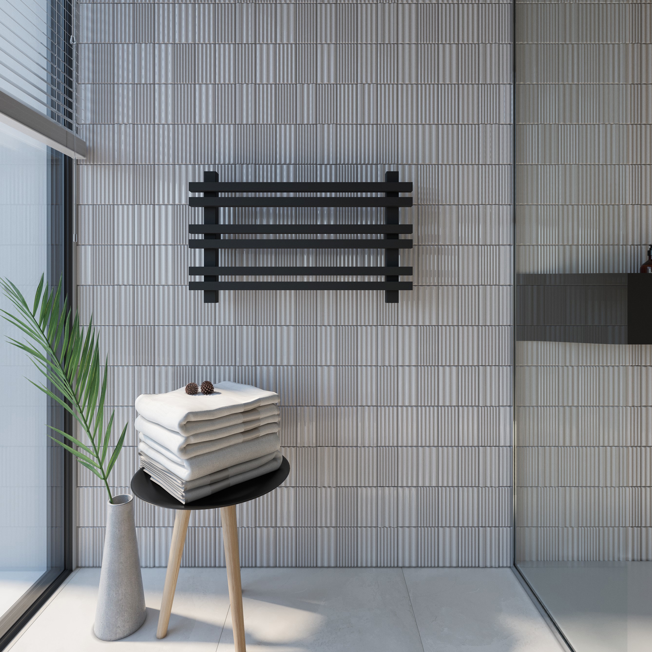 Изображение товара Полотенцесушитель электрический Атом 902x544 мм 125 Вт черный