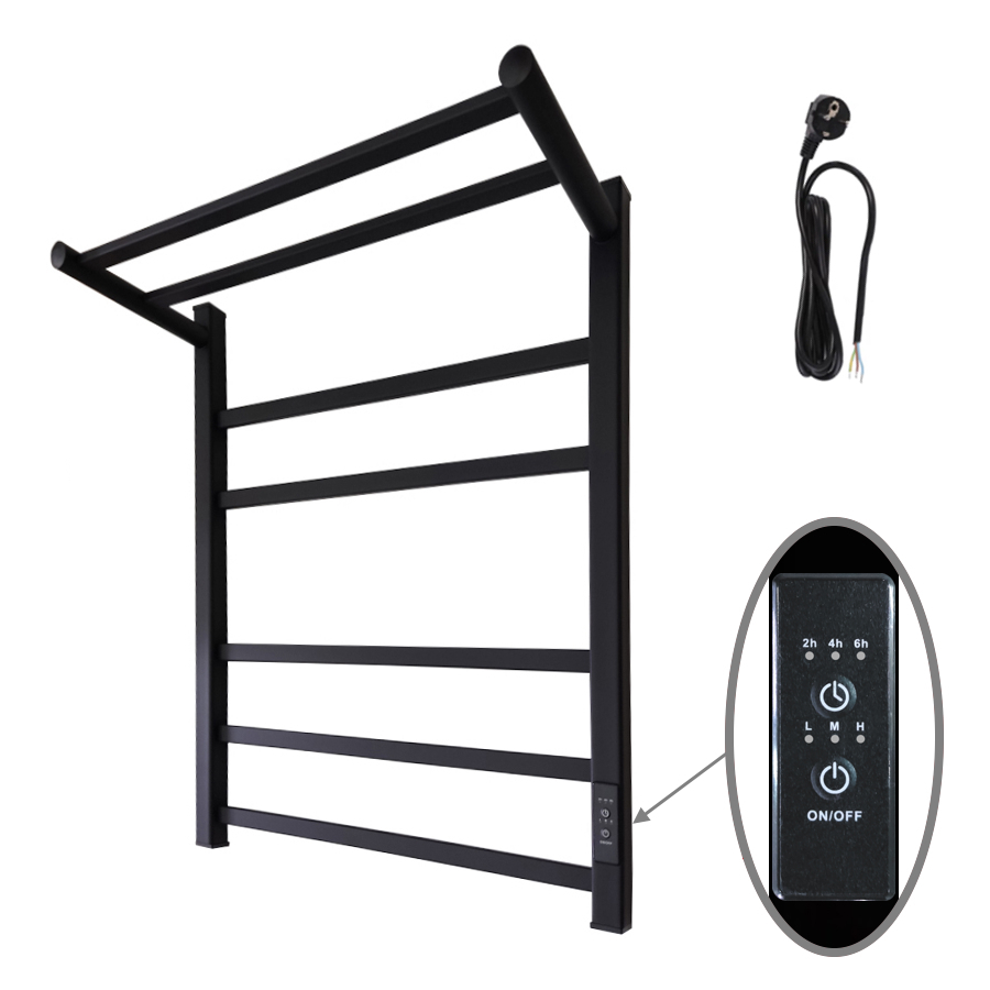 Изображение товара Полотенцесушитель электрический Маргроид Вид 81-10 черный матовый 500x600 мм