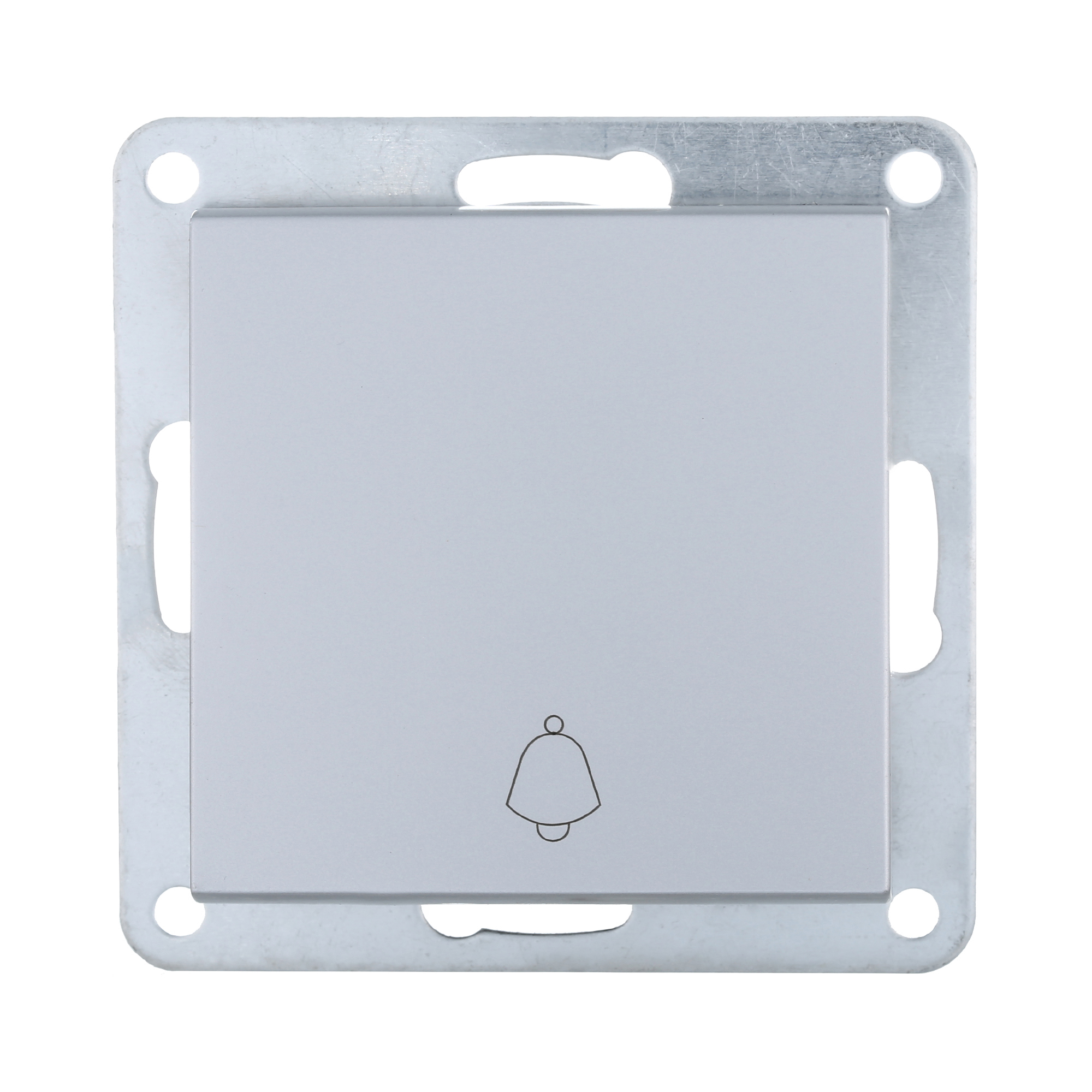 Изображение товара Выключатель кнопочный с символом звонка встраиваемый Lk studio LK80 840503-1 1 клавиша цвет серебристый металлик