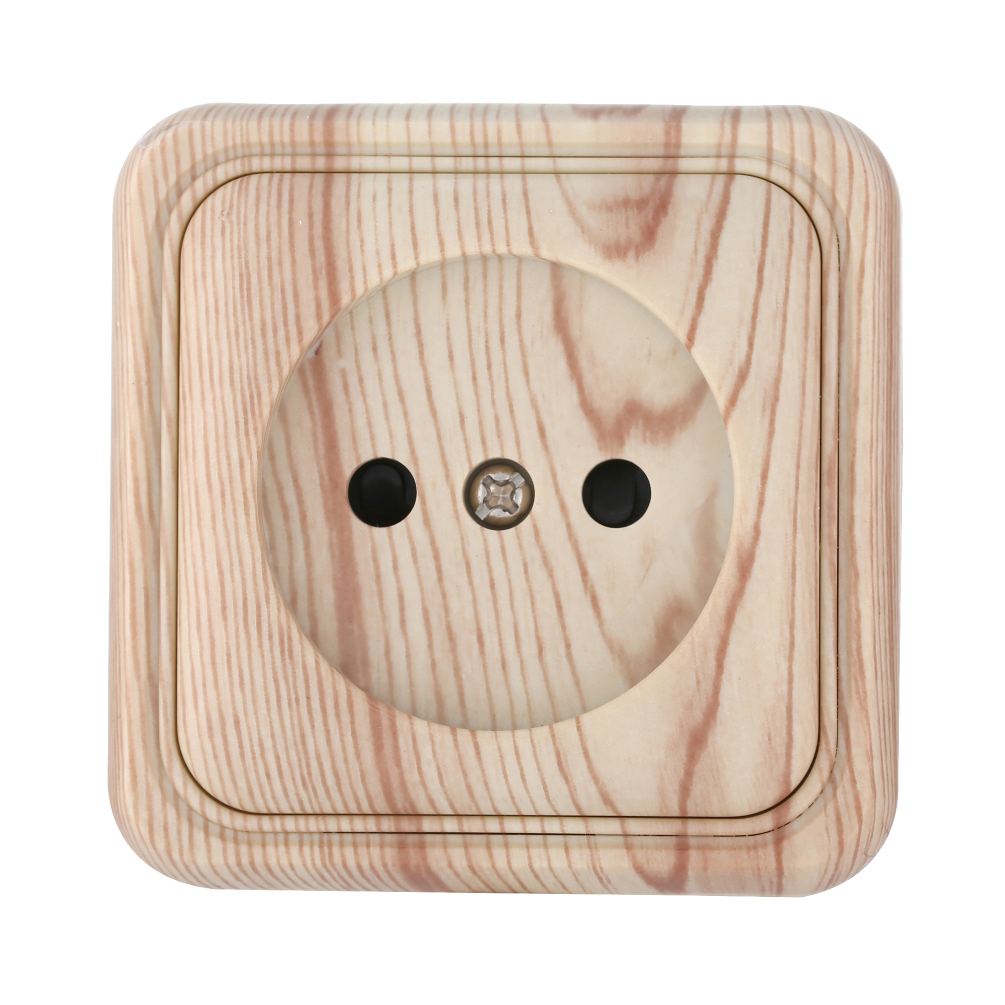 Изображение товара Розетка накладная Lk studio Vintage 813325 со шторками цвет сосна