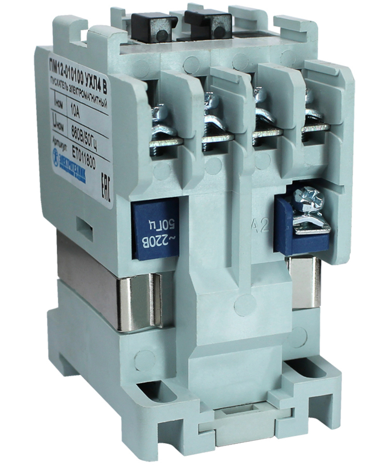 Изображение товара Пускатель электромагнитный Электротехник ПМ12-010100 УХЛ4 В 220В/50Гц 1з 10А нереверсивный без реле IP00