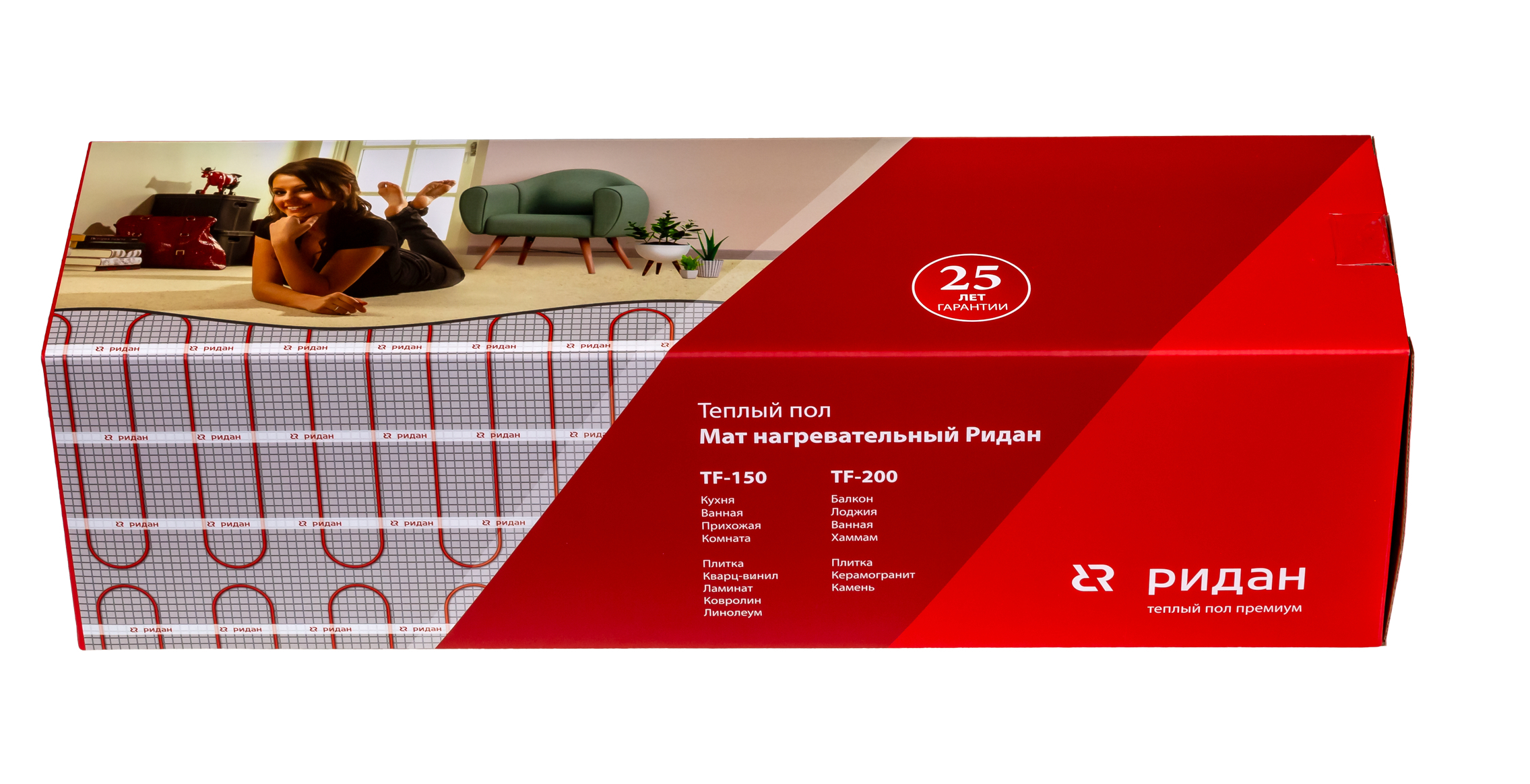 Изображение товара Нагревательный мат для теплого пола Ридан TF-150 3 м² 450 Вт для внутренней укладки
