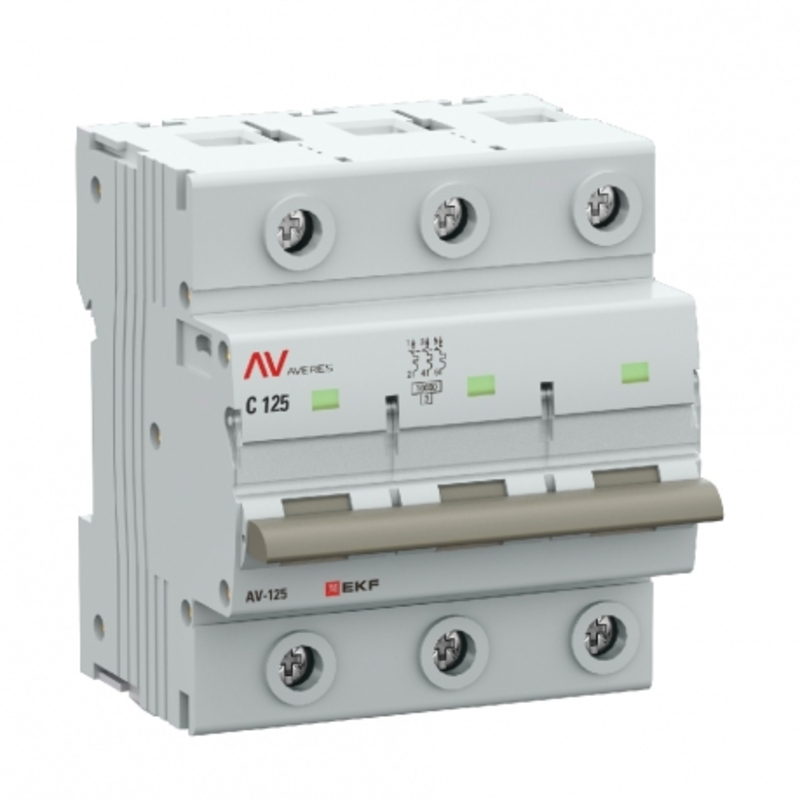 Изображение товара Автоматический выключатель Ekf Averes AV-125 3P 125 А 10 кА mcb125-3-125C-av