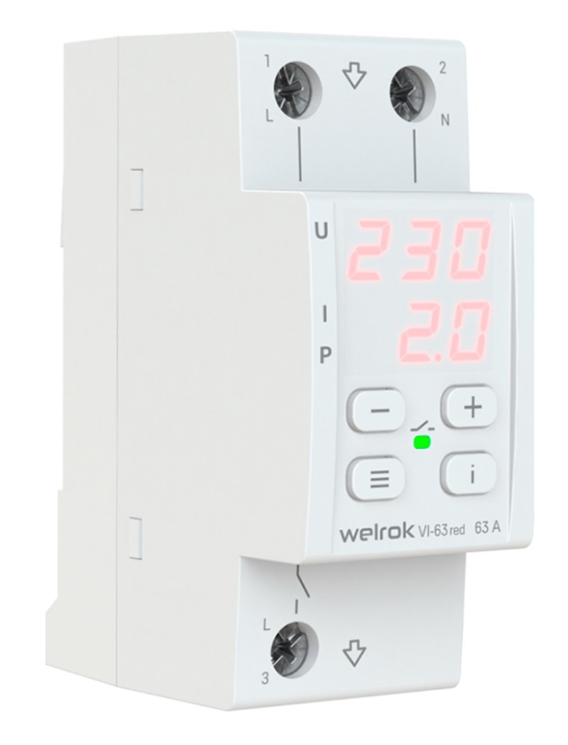 Изображение товара Реле напряжения Welrok VI-63 red 63 А 13 900 ВА