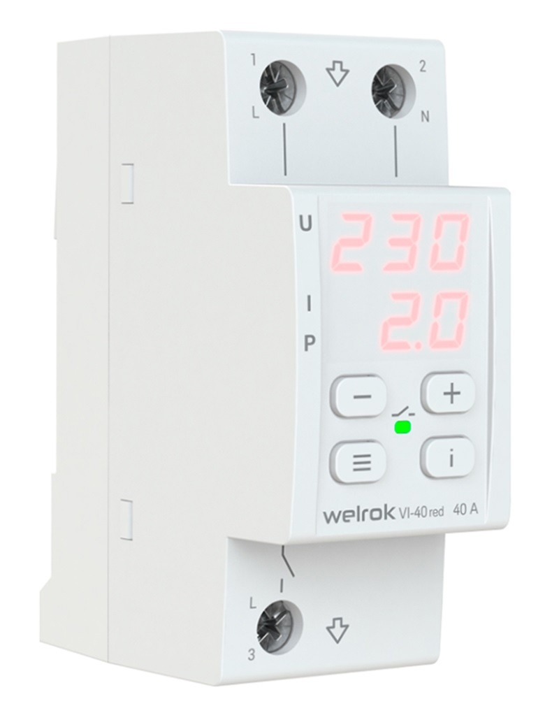 Изображение товара Реле напряжения Welrok VI-40 red 40 А 8 800 ВА
