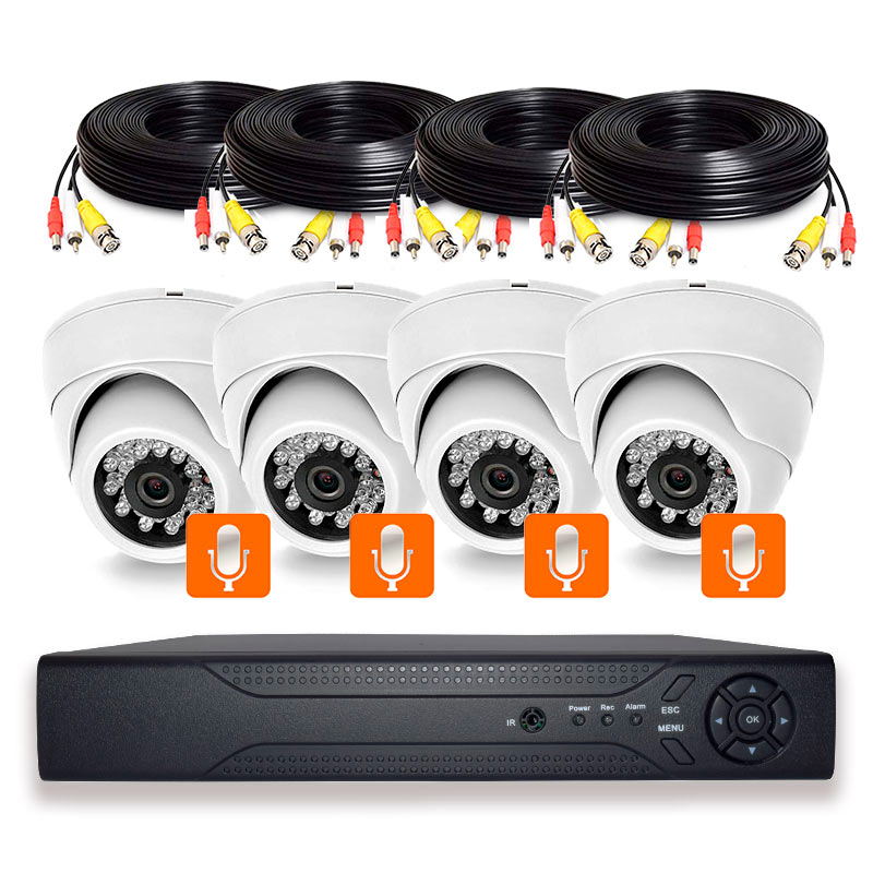 Изображение товара Комплект видеонаблюдения AHD Ps-Link KIT-A804HDM 4 камеры 8 Мп ночное видение