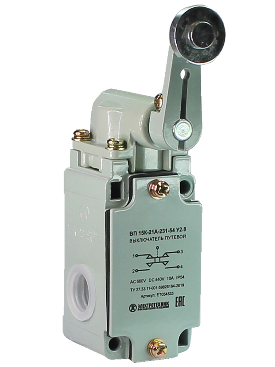 Изображение товара Выключатель путевой Электротехник ВП 15К-21А-231-54 У2.8 IP54