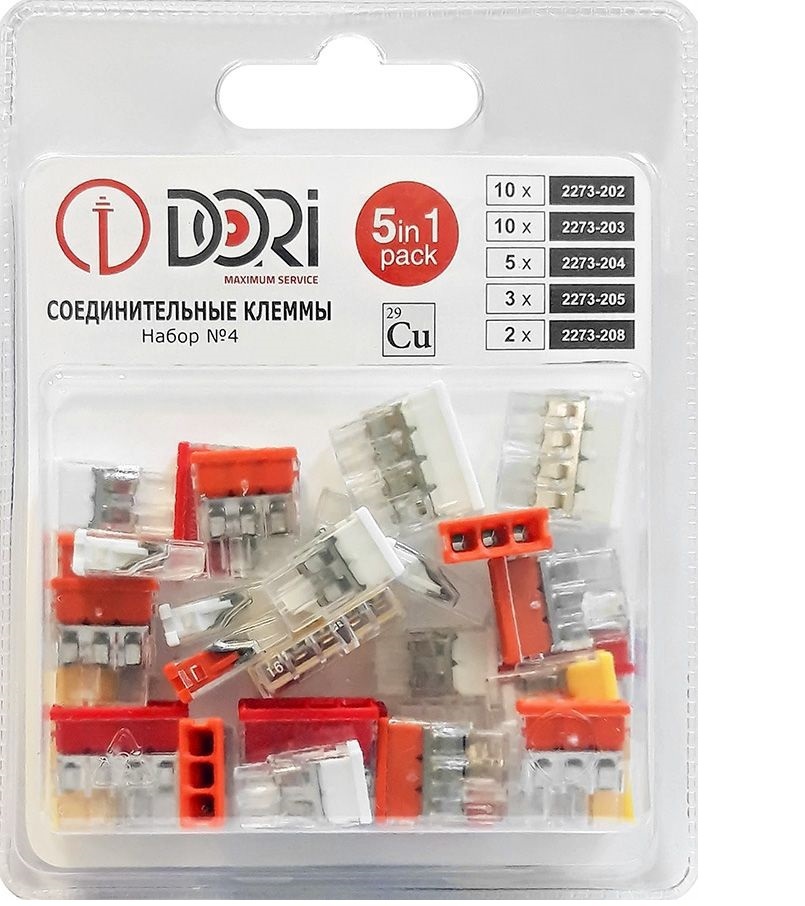 Изображение товара Клемма соединительная Dori СМК Набор №4 2.5 мм 30 шт. Изображение товара Клемма соединительная Dori СМК Набор №4 2.5 мм 30 шт.