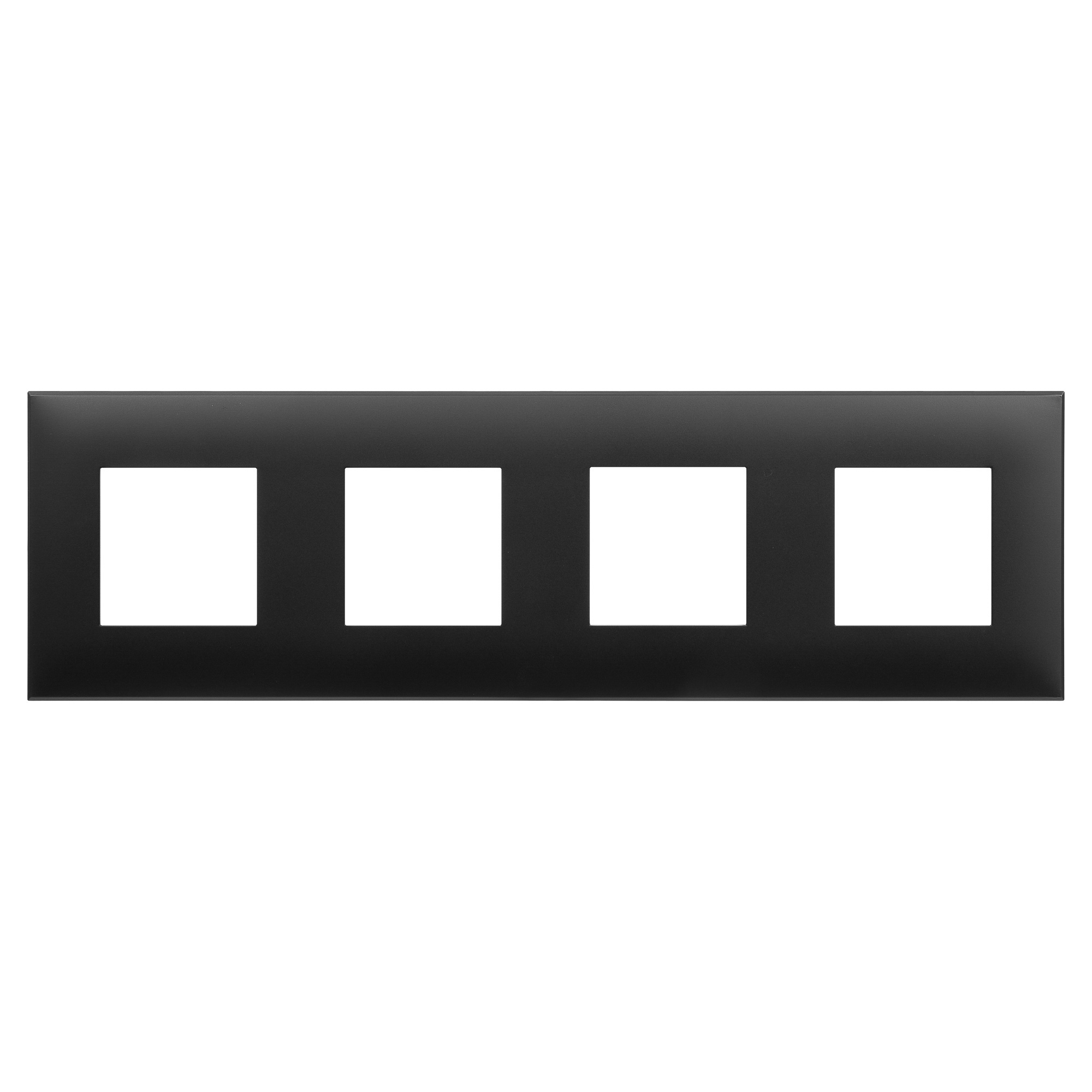 Изображение товара Рамка для розеток и выключателей DKC Avanti 4 поста Черный матовый