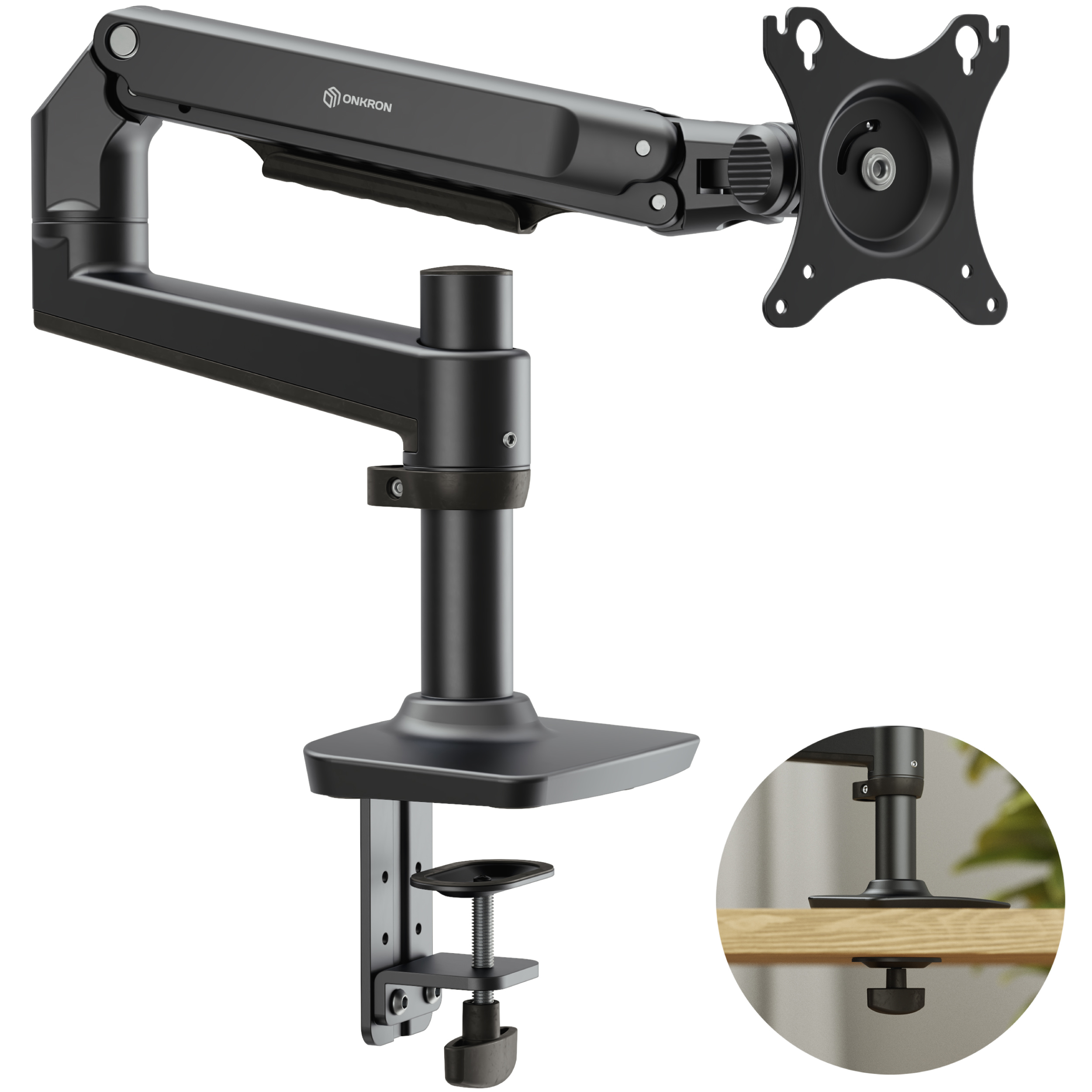Изображение товара ONKRON MS75 настольный кронштейн для ТВ и мониторов 17 38 дюймов до 11 кг черный