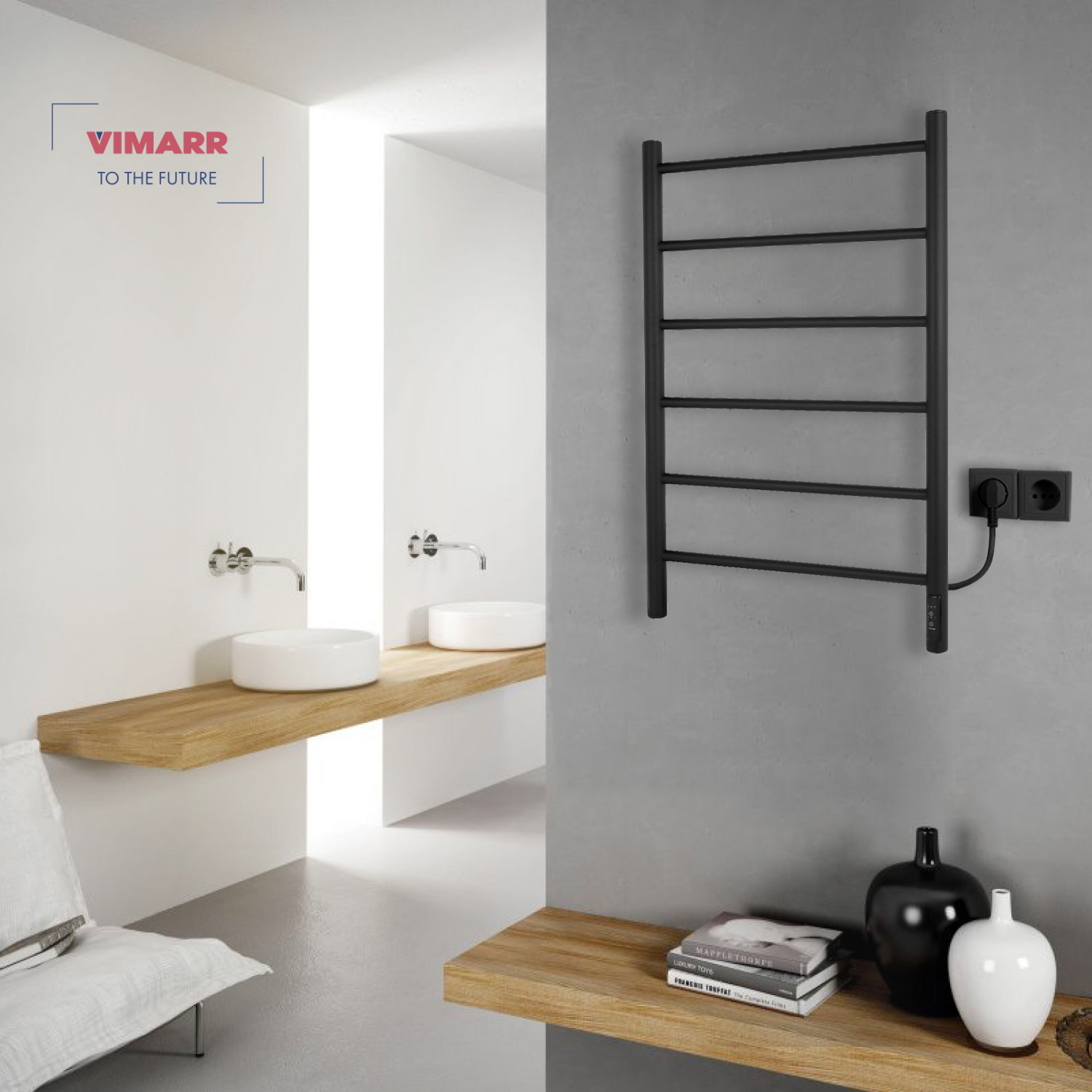 Изображение товара Электрический полотенцесушитель Vimarr Kaskad Mega 500x800 мм 308 Вт с терморегулятором