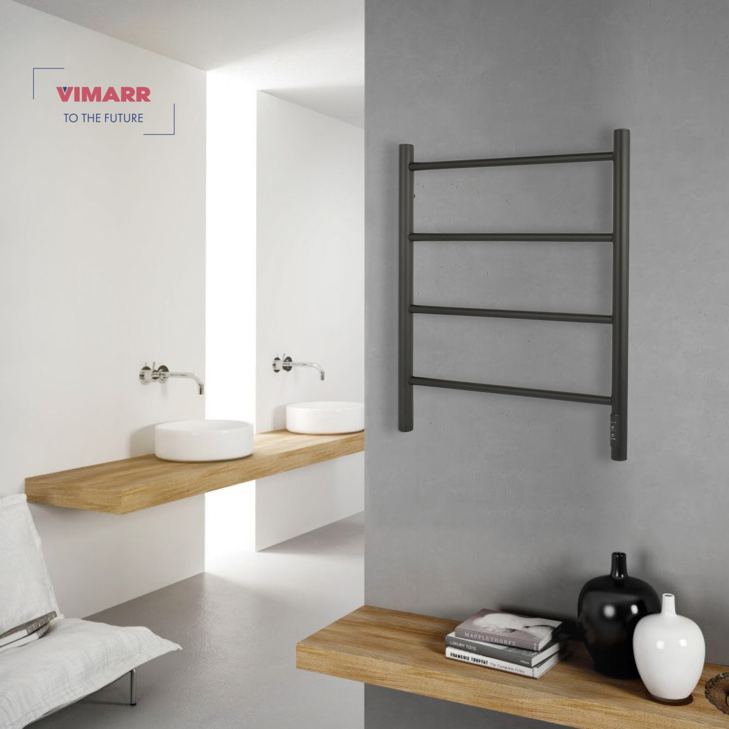 Изображение товара Электрический полотенцесушитель Vimarr Kaskad Mega 500x600 мм 308 Вт с терморегулятором