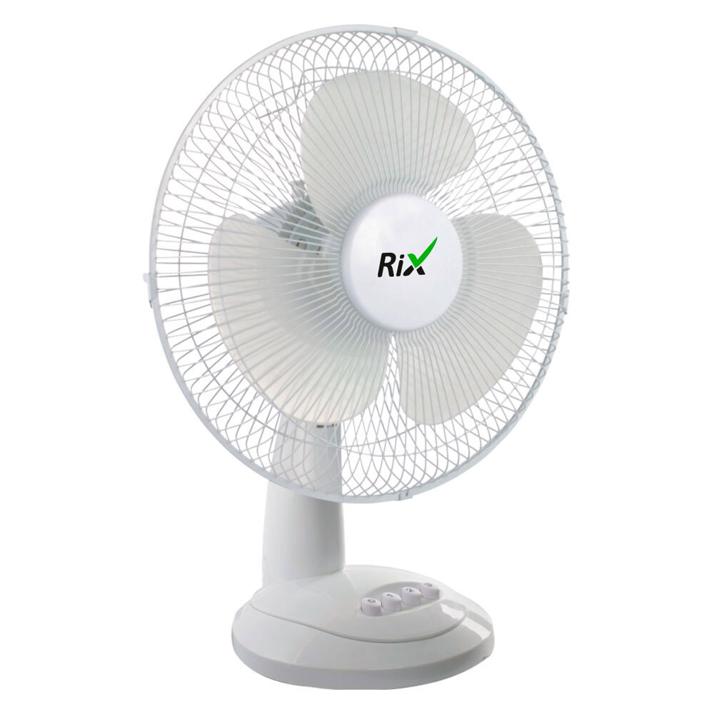 Изображение товара Вентилятор настольный Rix RDF-2200W 25 Вт D22 см цвет белый глянец Изображение товара Вентилятор настольный Rix RDF-2200W 25 Вт D22 см цвет белый глянец