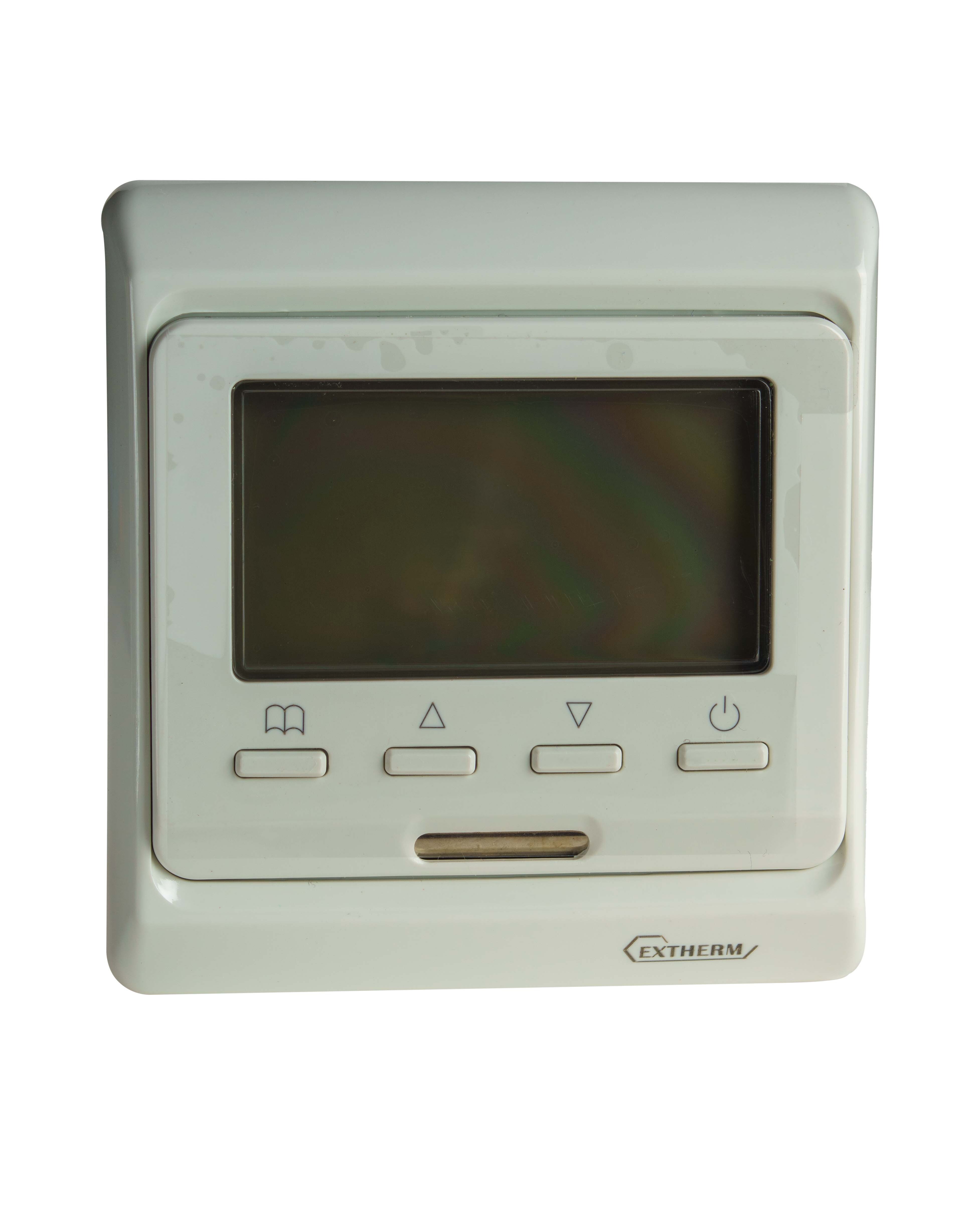 Изображение товара Терморегулятор для теплого пола Extherm ST-16 электроный белый