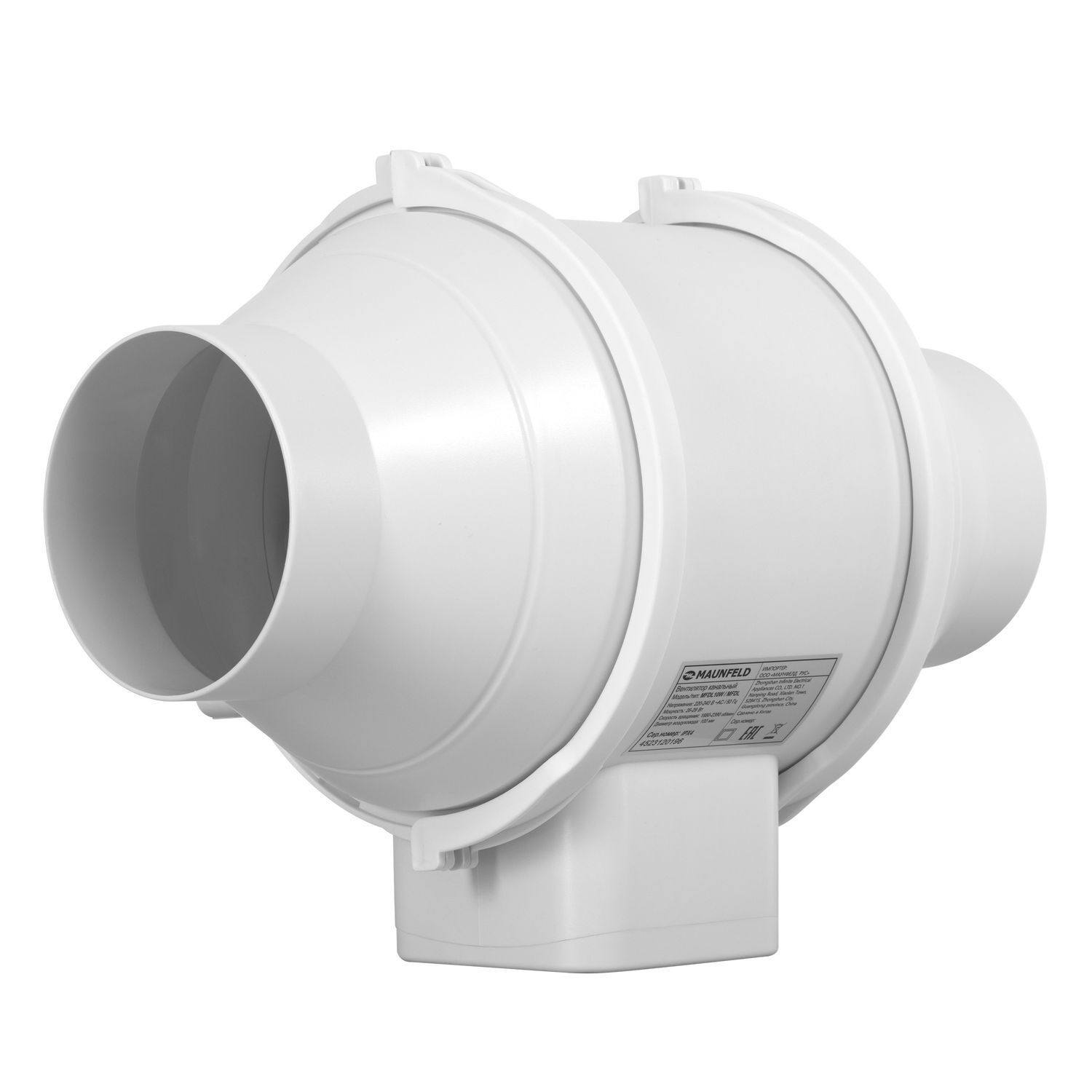 Изображение товара MAUNFELD MFDL10W канальный осевой вентилятор 100 мм 30 дБ 220 м3ч