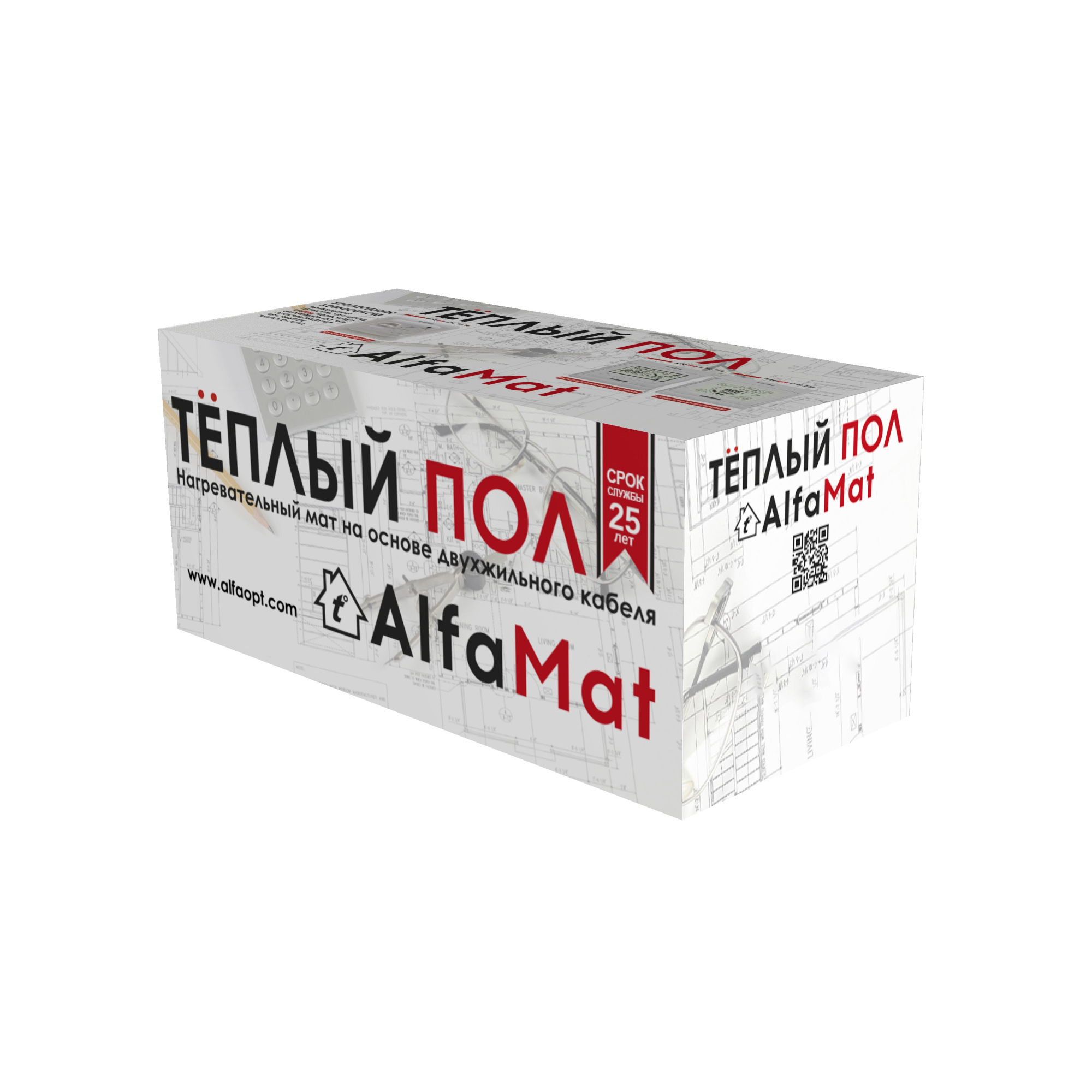 Изображение товара Нагревательный мат AlfaMat 12 м² 1800 Вт для теплого пола с монтажом под плитку