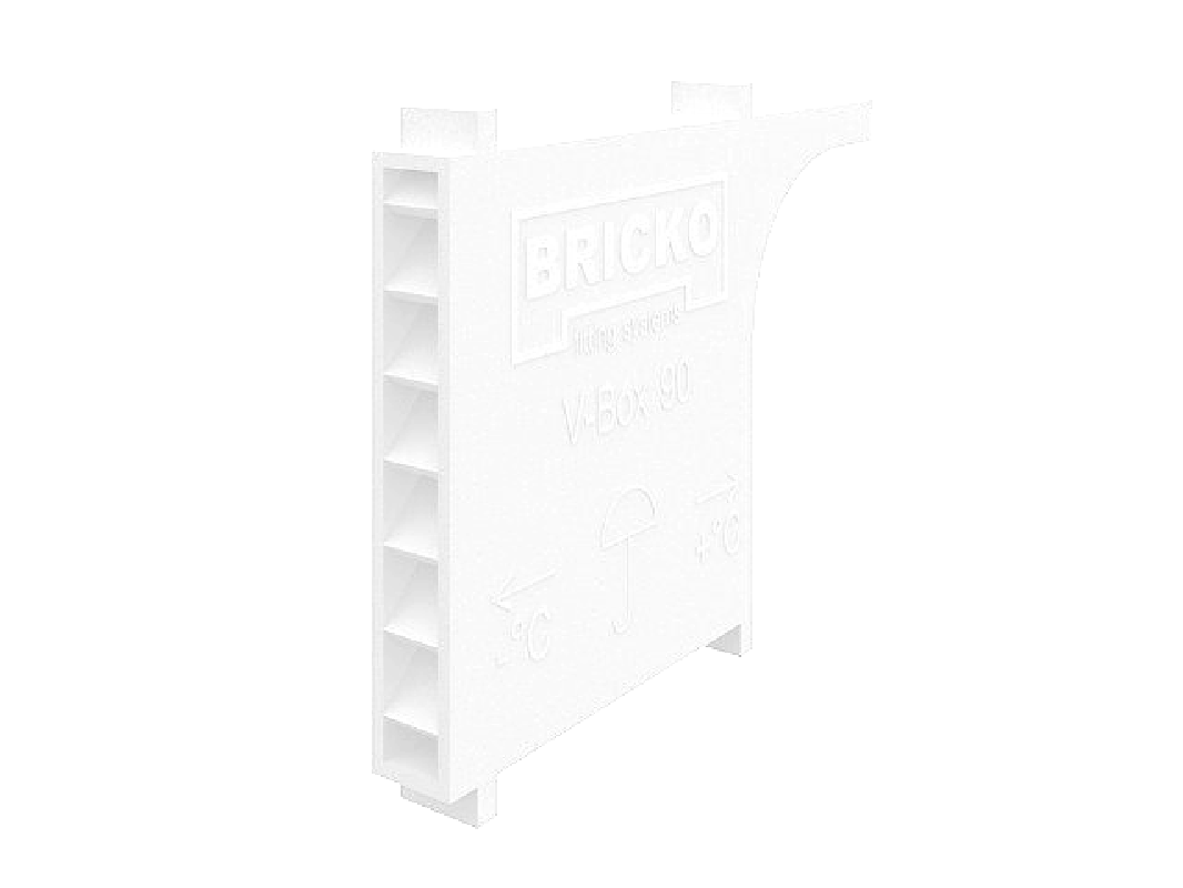 Изображение товара Коробочка вентиляционная Bricko V-Box 90x10x60 мм ПВХ цвет белый 60 шт.