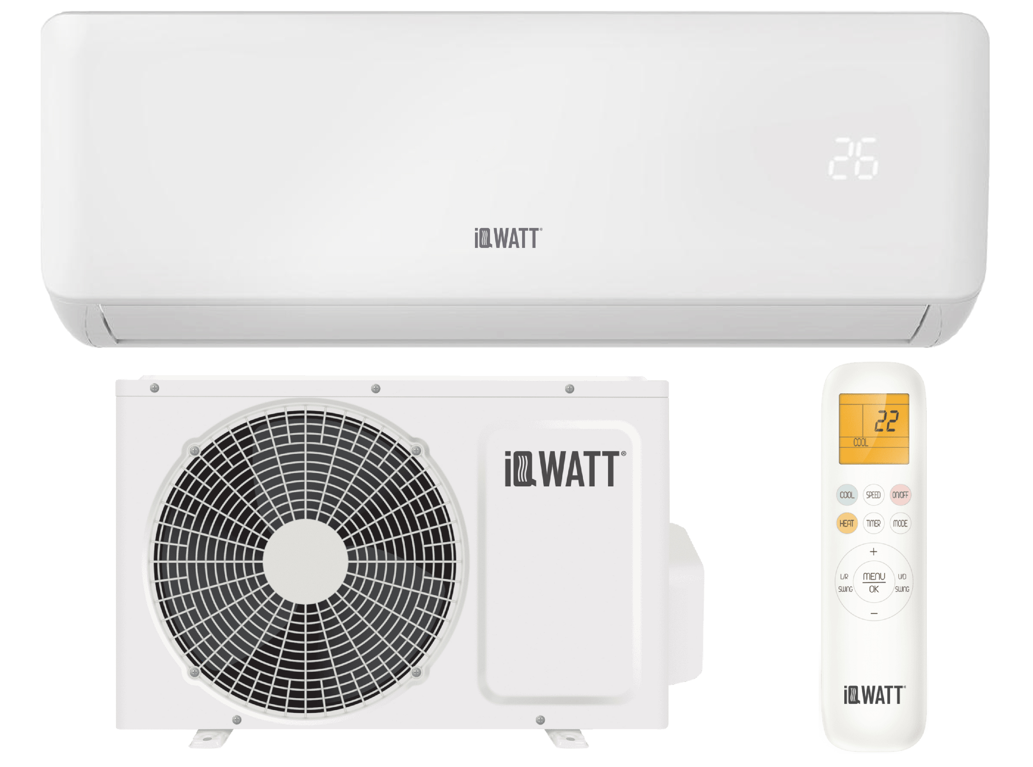 Изображение товара Инверторная сплит-система IQWATT AS(-W)-F-18000BTU 18K для охлаждения и обогрева
