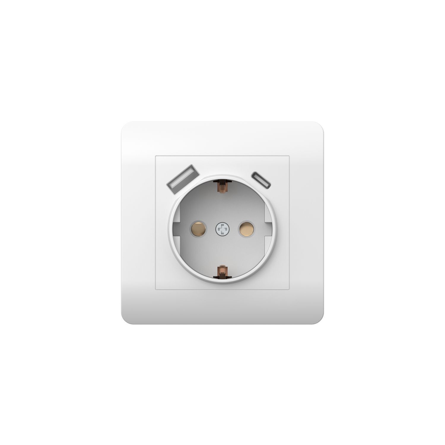 Изображение товара Розетка встраиваемая CHINT New3-E 431552 с заземлением и шторками 2USB цвет белый