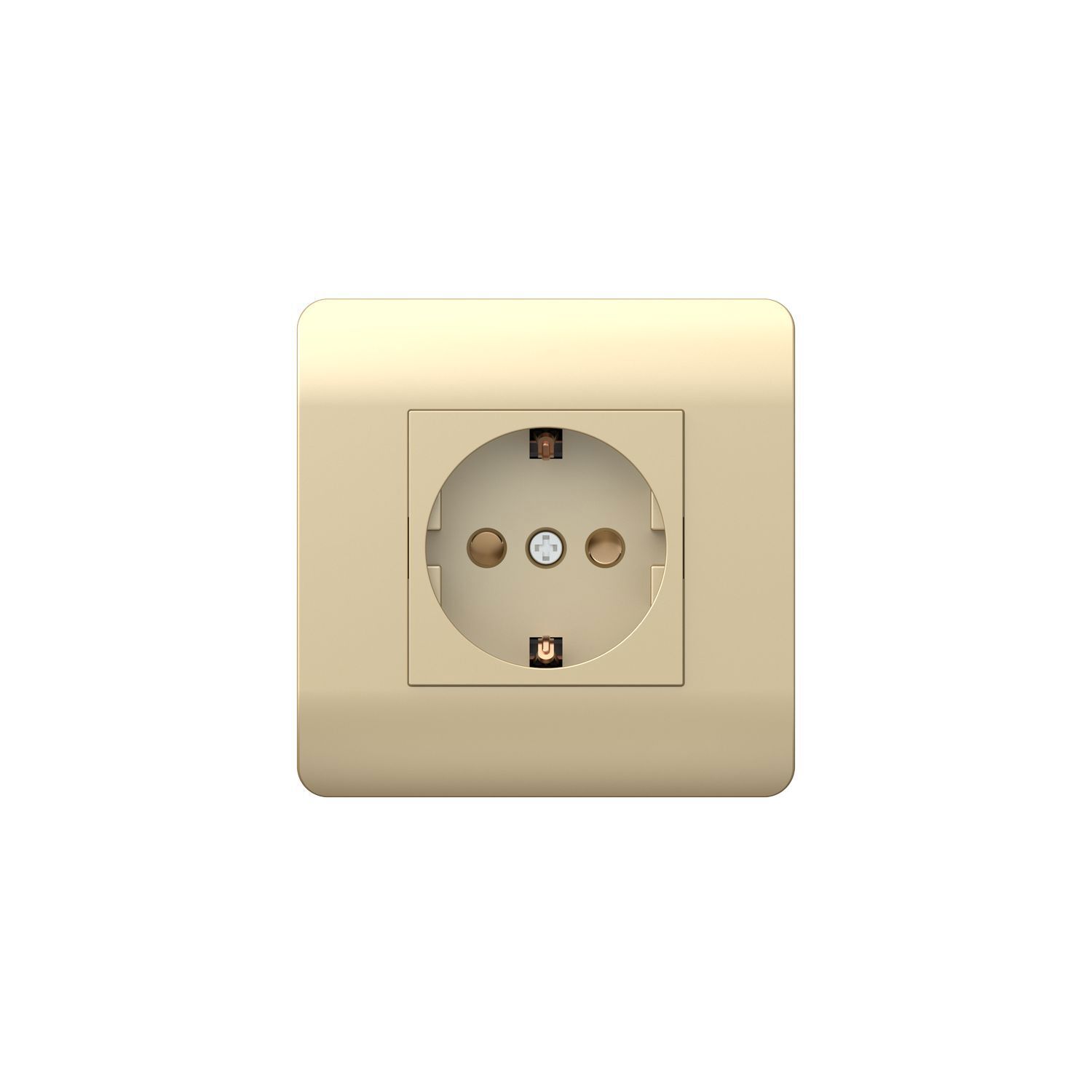 Изображение товара Розетка встраиваемая Chint New3-E 431404 с заземлением и шторками цвет шампань