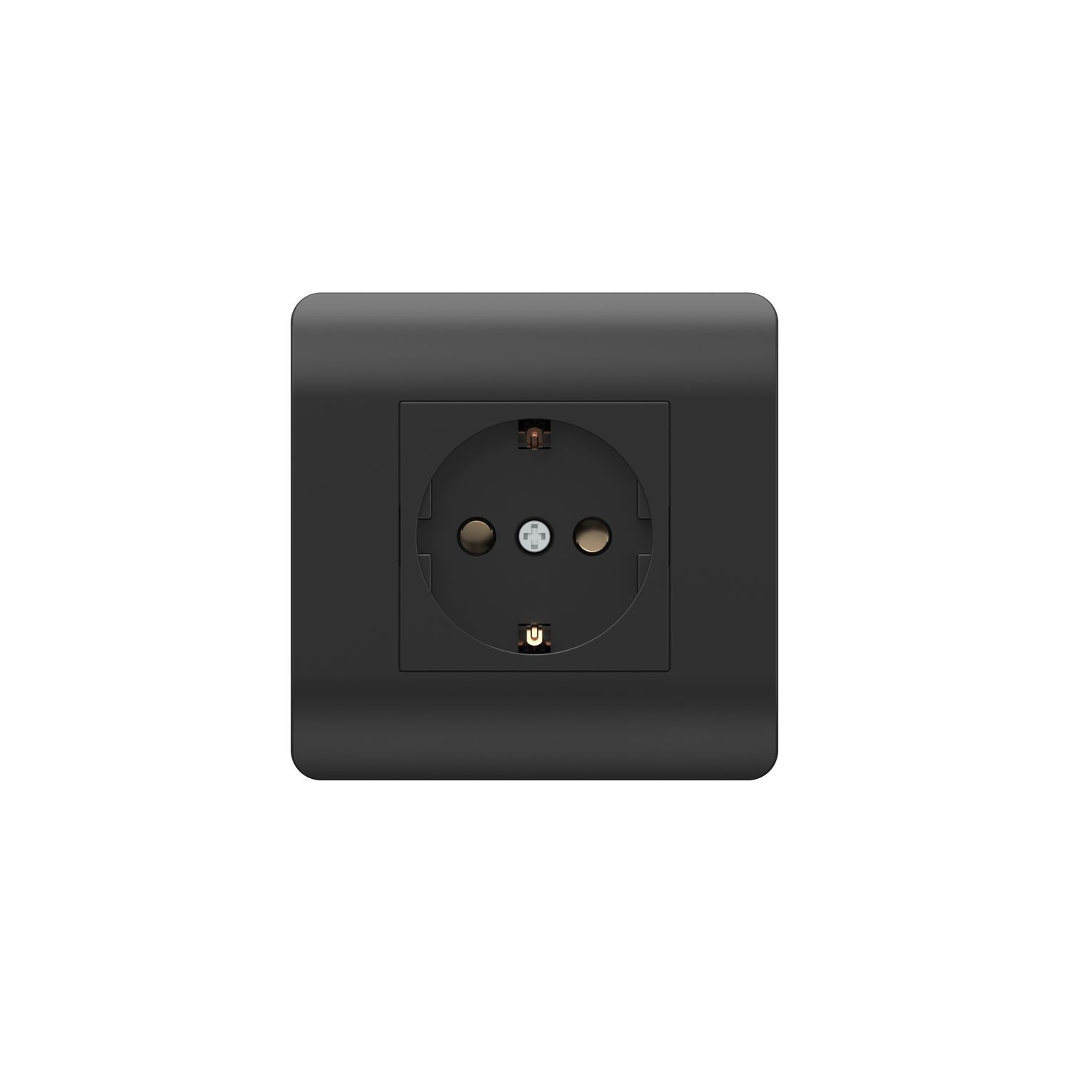 Изображение товара Розетка встраиваемая CHINT New3-E 431484 с заземлением и шторками цвет черный 1 шт