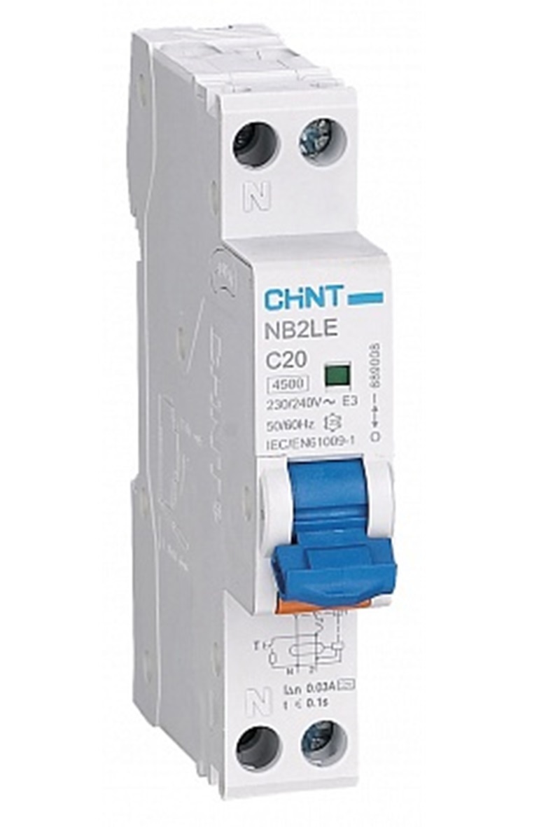 Изображение товара Дифференциальный автомат CHINT NB2LE 1P+N C10 А 30 мА 6 кА AC 689001 Изображение товара Дифференциальный автомат CHINT NB2LE 1P+N C10 А 30 мА 6 кА AC 689001