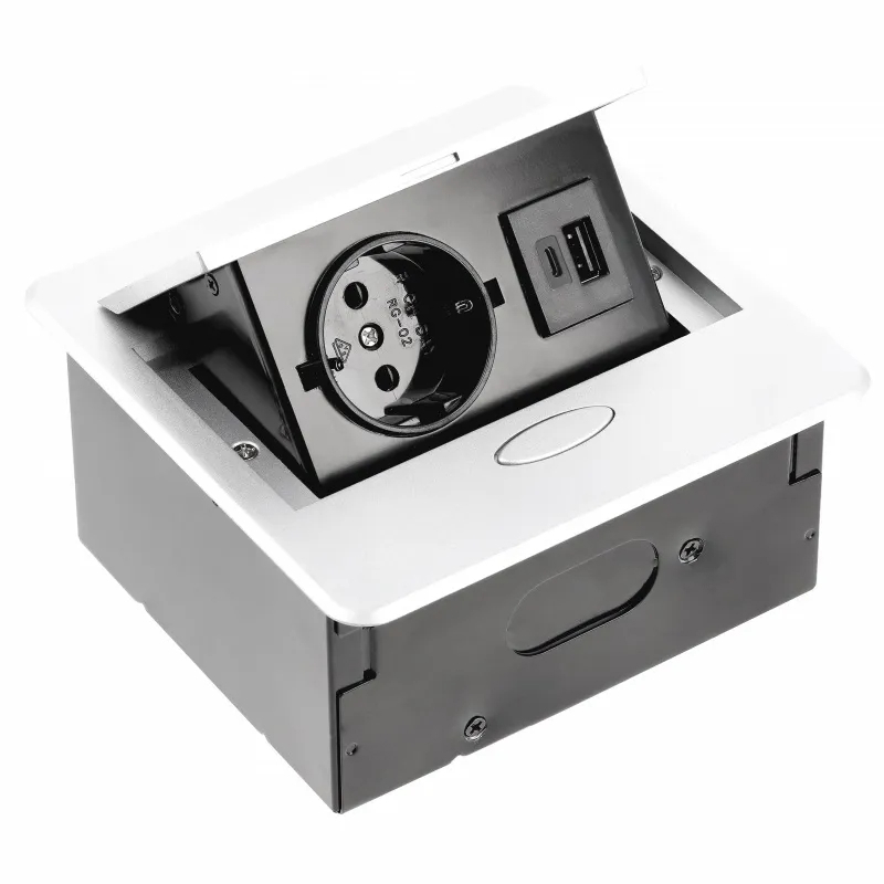 Изображение товара Розетка врезная GTV 26494 с заземлением 2USB 1.5 м цвет белый