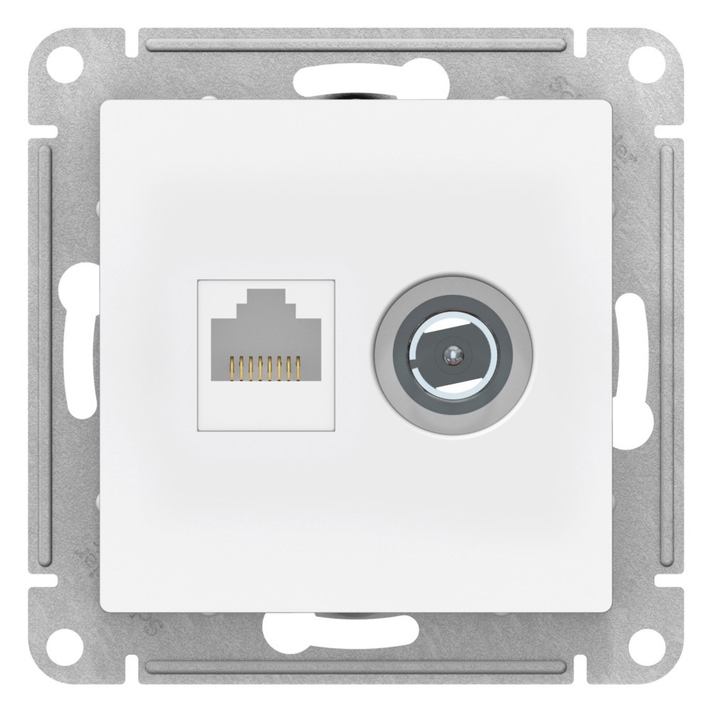 Изображение товара Розетка для телевизора и компьютера встраиваемая Systeme electric AtlasDesign ATN001389 RJ45 Cat 5Е цвет лотос