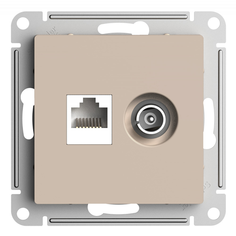Изображение товара Розетка телевизионная встраиваемая Systeme electric AtlasDesign ATN001289 RJ45 Cat 5E цвет песочный
