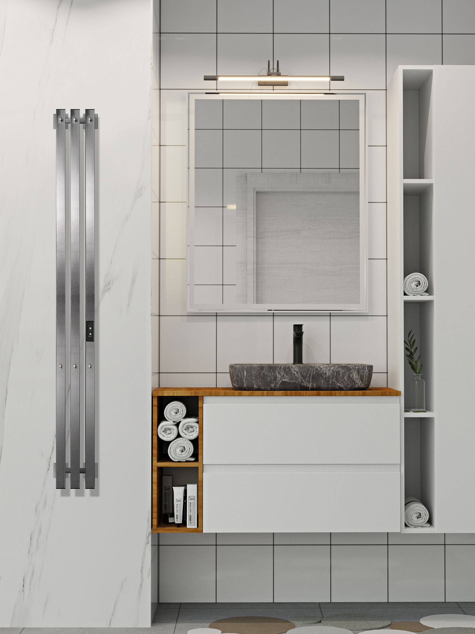 Изображение товара Электрический полотенцесушитель Indigo 130x1200 мм 107 Вт с терморегулятором и защитой IP44