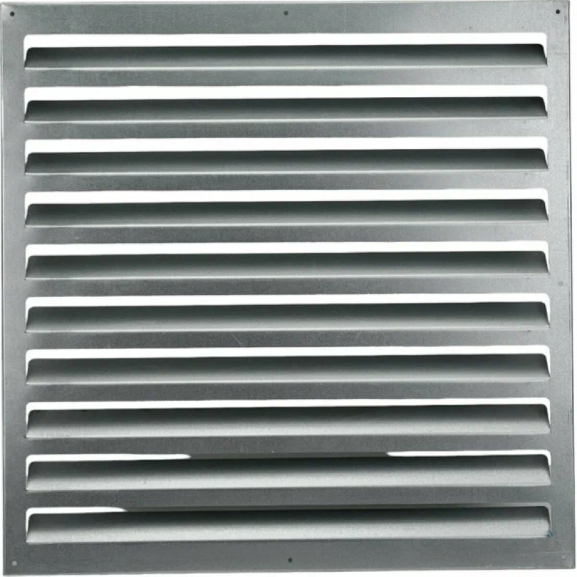 Изображение товара Решетка вентиляционная Шамрай 280x280 мм с внутренними жалюзи сталь цвет серый