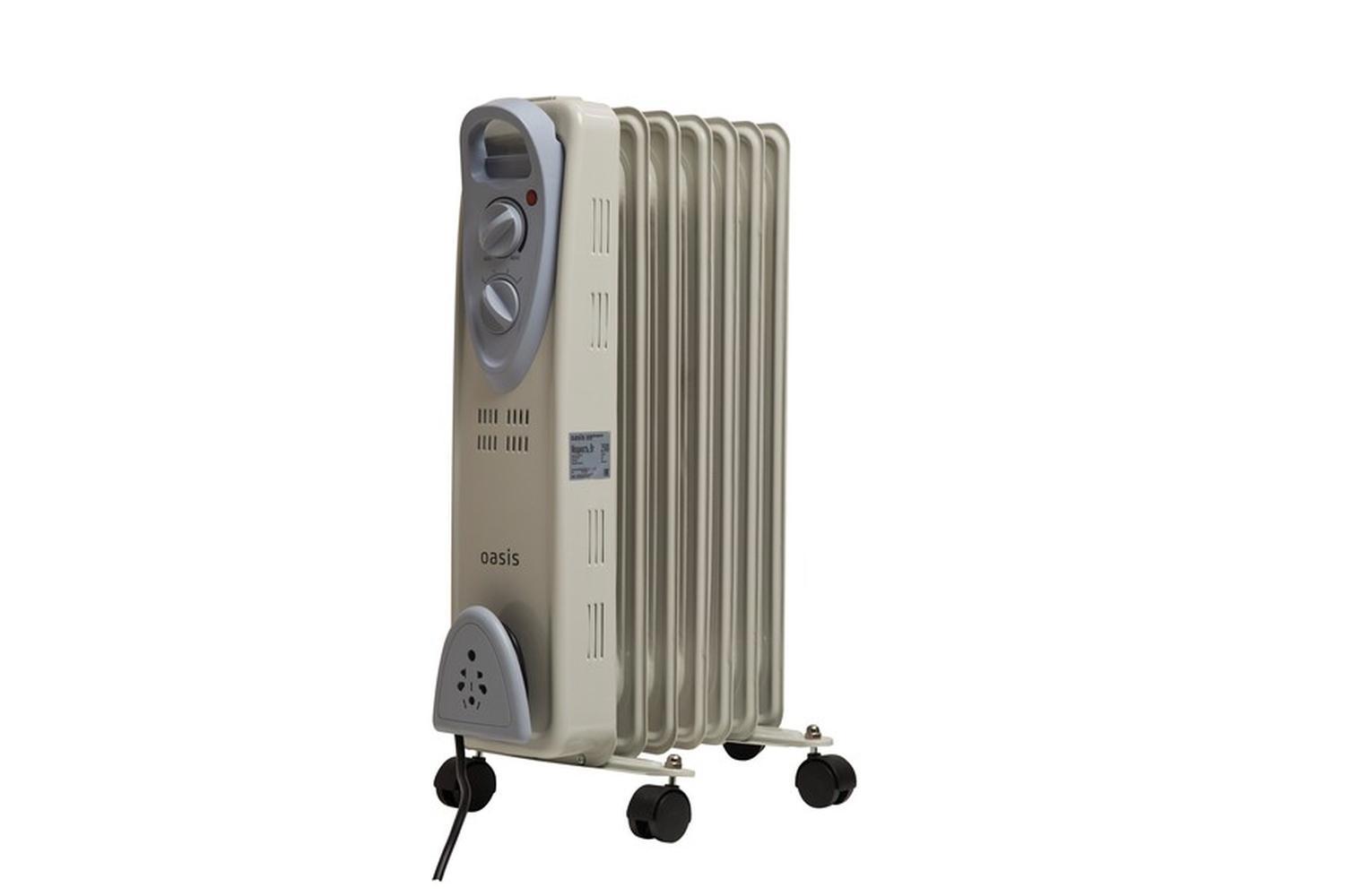 Изображение товара Обогреватель масляный Oasis US-10 с механическим термостатом 1000 Вт 5 секций цвет белый