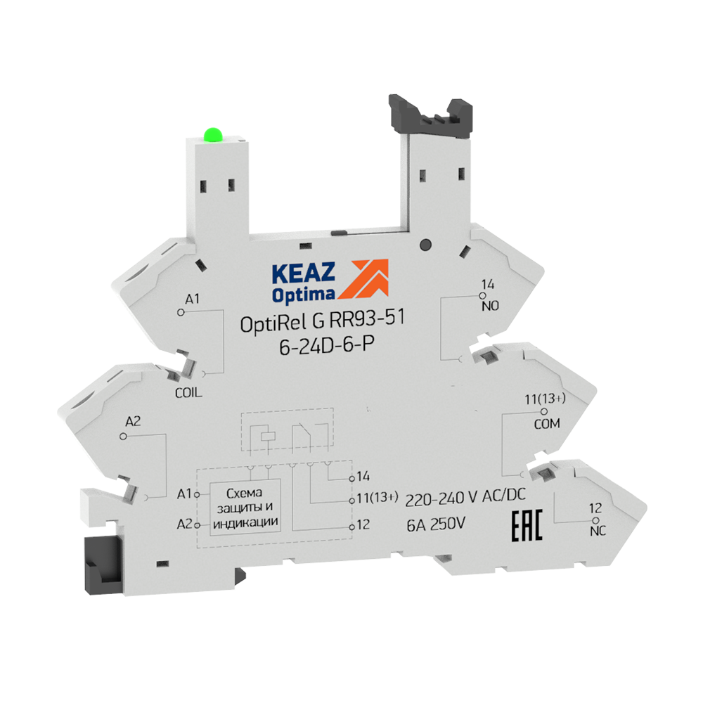 Изображение товара Розетка для реле КЭАЗ OptiRel G RR93-51-12-24U-6-P