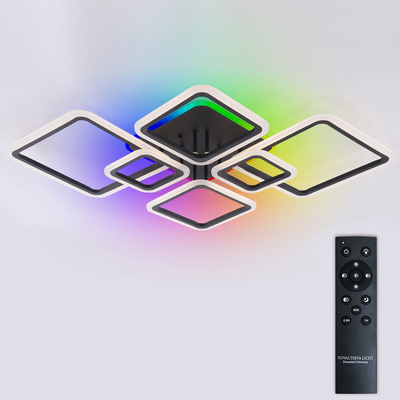 Изображение товара Люстра потолочная светодиодная Natali Kovaltseva Spektr с пультом управления 30 м² регулируемый белый свет цвет черный