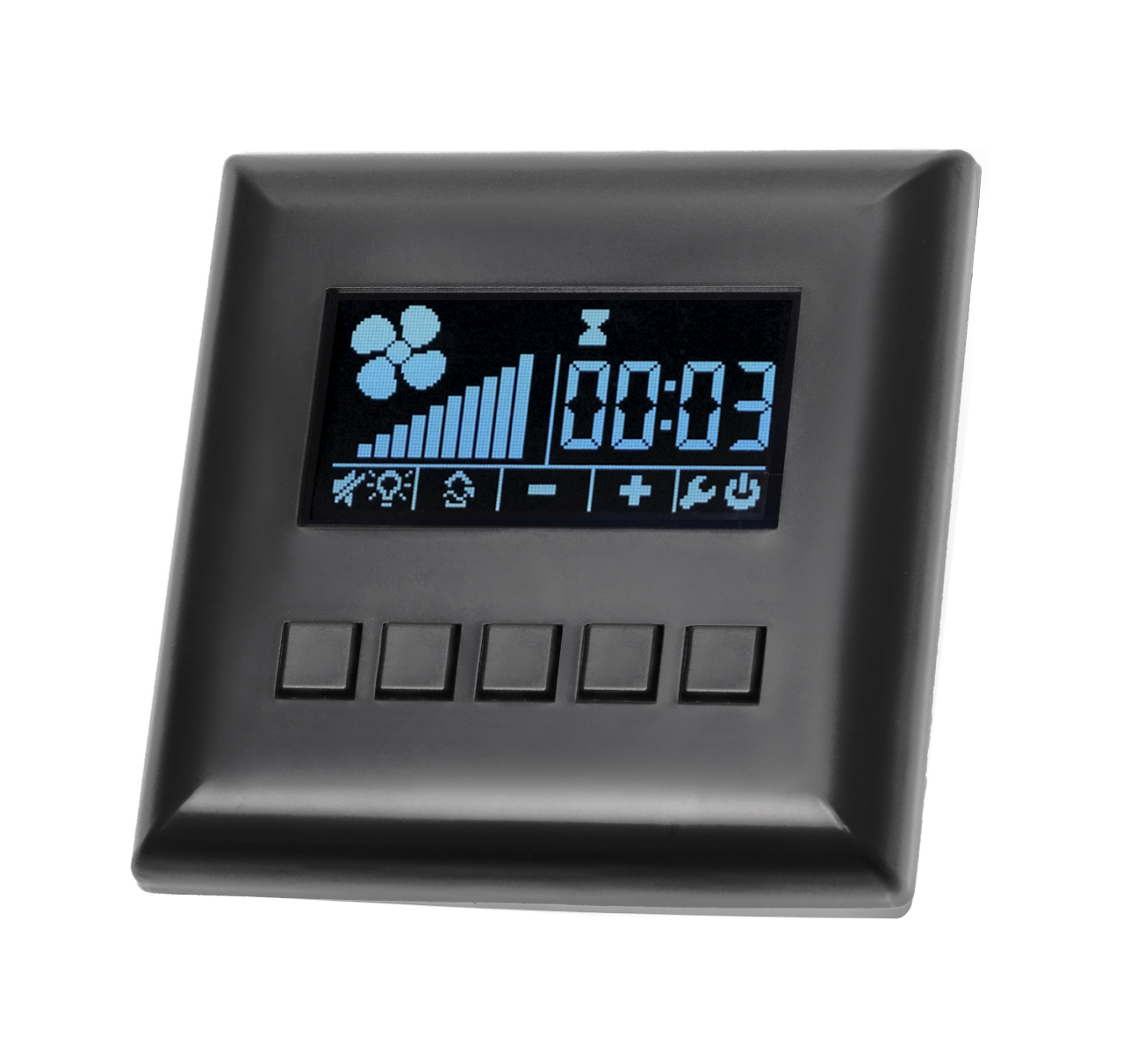 Изображение товара Блок управления вентилятором Техвент S-Fan черный, регулировка скорости и таймер