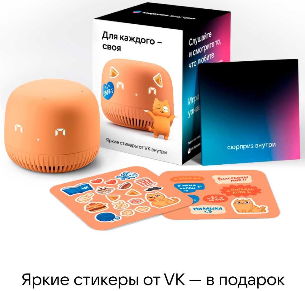 Изображение товара Умная колонка VK Капсула Нео с дисплеем, мультимедиа и управлением умным домом