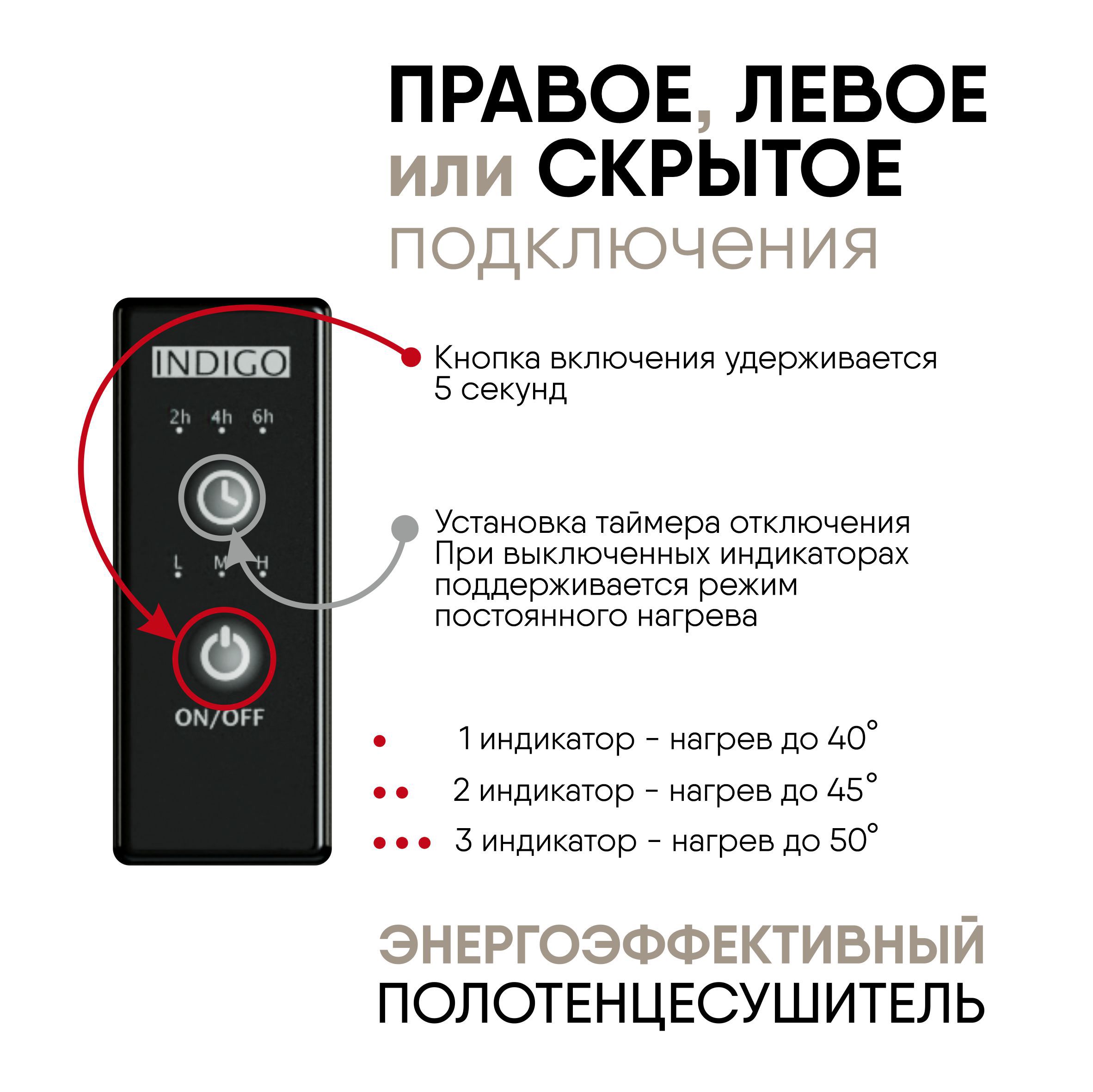 Изображение товара Электрический полотенцесушитель MYSPACE Bueno 3 130x1500 мм 65 Вт с терморегулятором черный муар