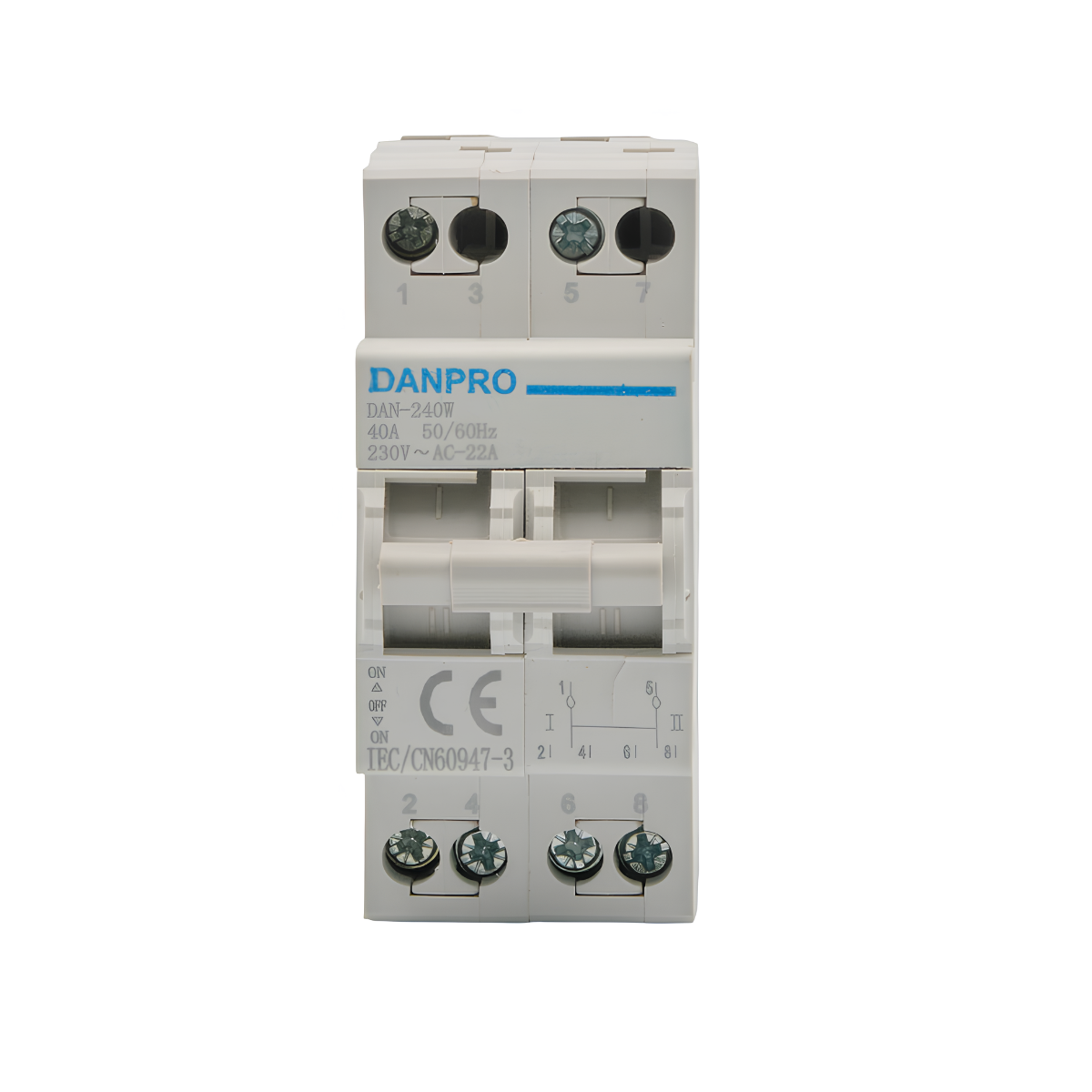 Изображение товара Переключатель модульный Danpro 2P 40 А DAN-240W