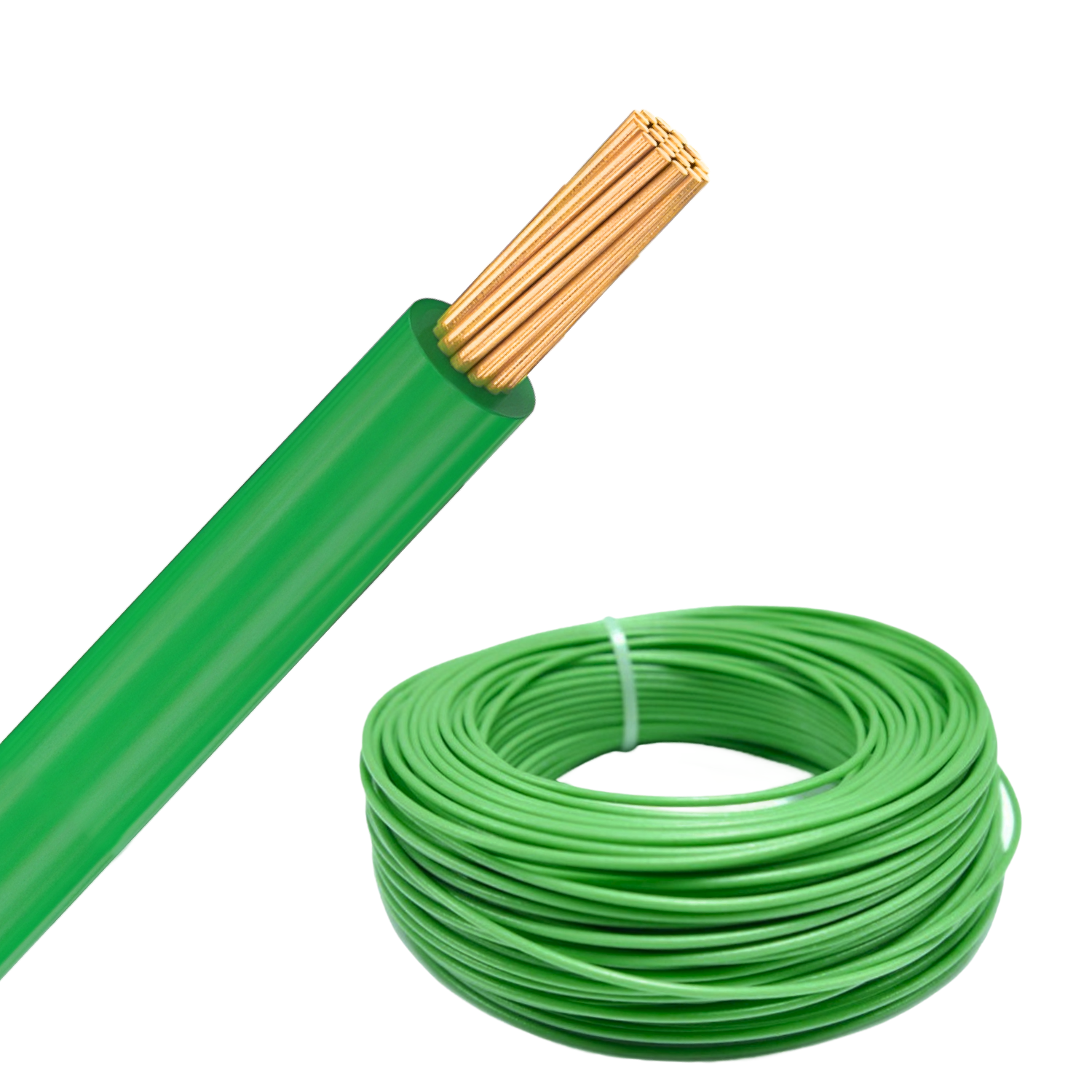 Изображение товара Провод Рэмкабель ПуГВ 1x0.5 50 м цвет зеленый ГОСТ