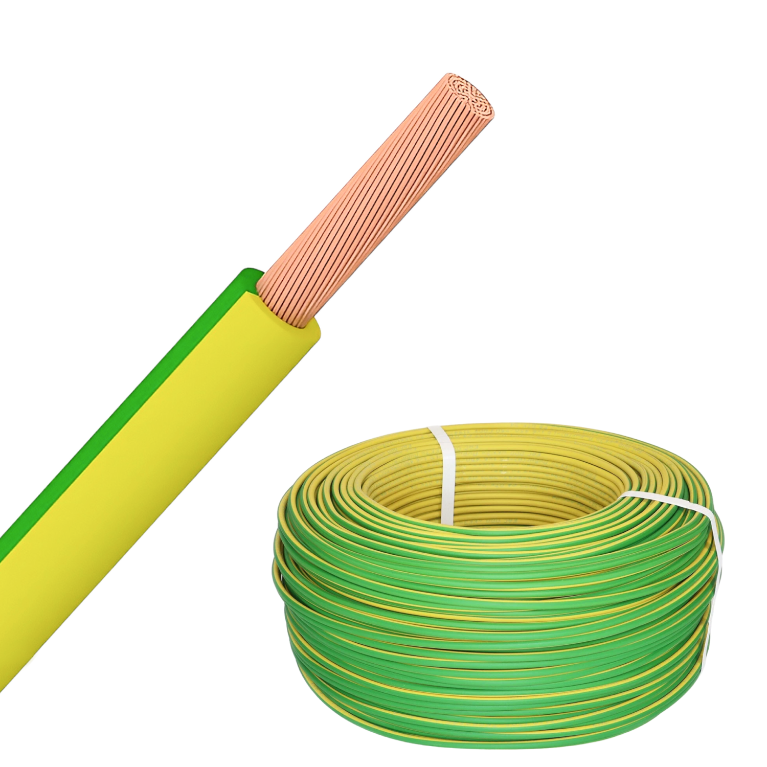 Изображение товара Провод Рэмкабель ПуГВ 1x4 10 м цвет желто-зеленый ГОСТ