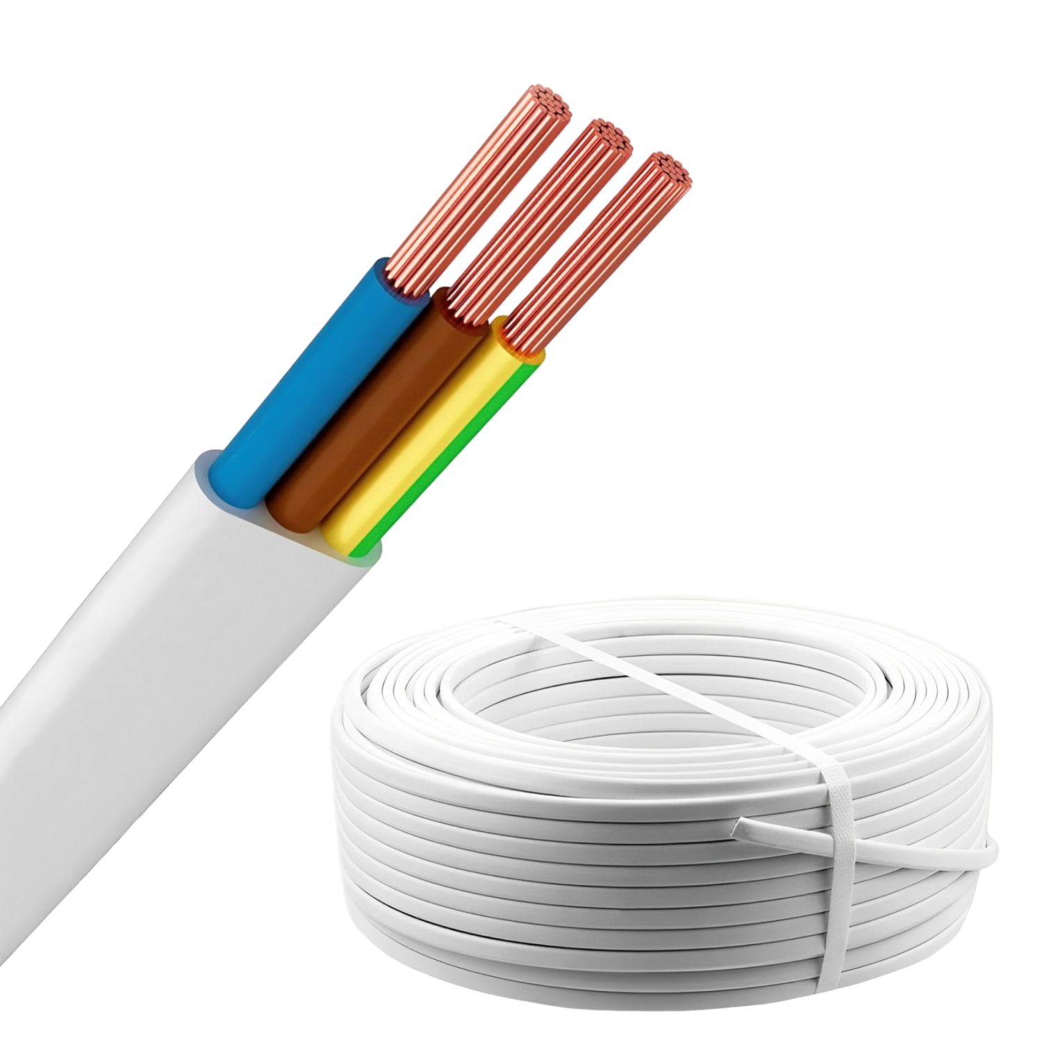 Изображение товара Провод Рэмкабель ШВВП 3x0.75 20 м цвет белый ГОСТ