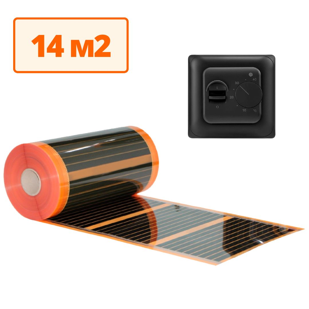 Изображение товара Инфракрасная пленка для теплого пола Теплософт 14 м² 3080 Вт с механическим терморегулятором