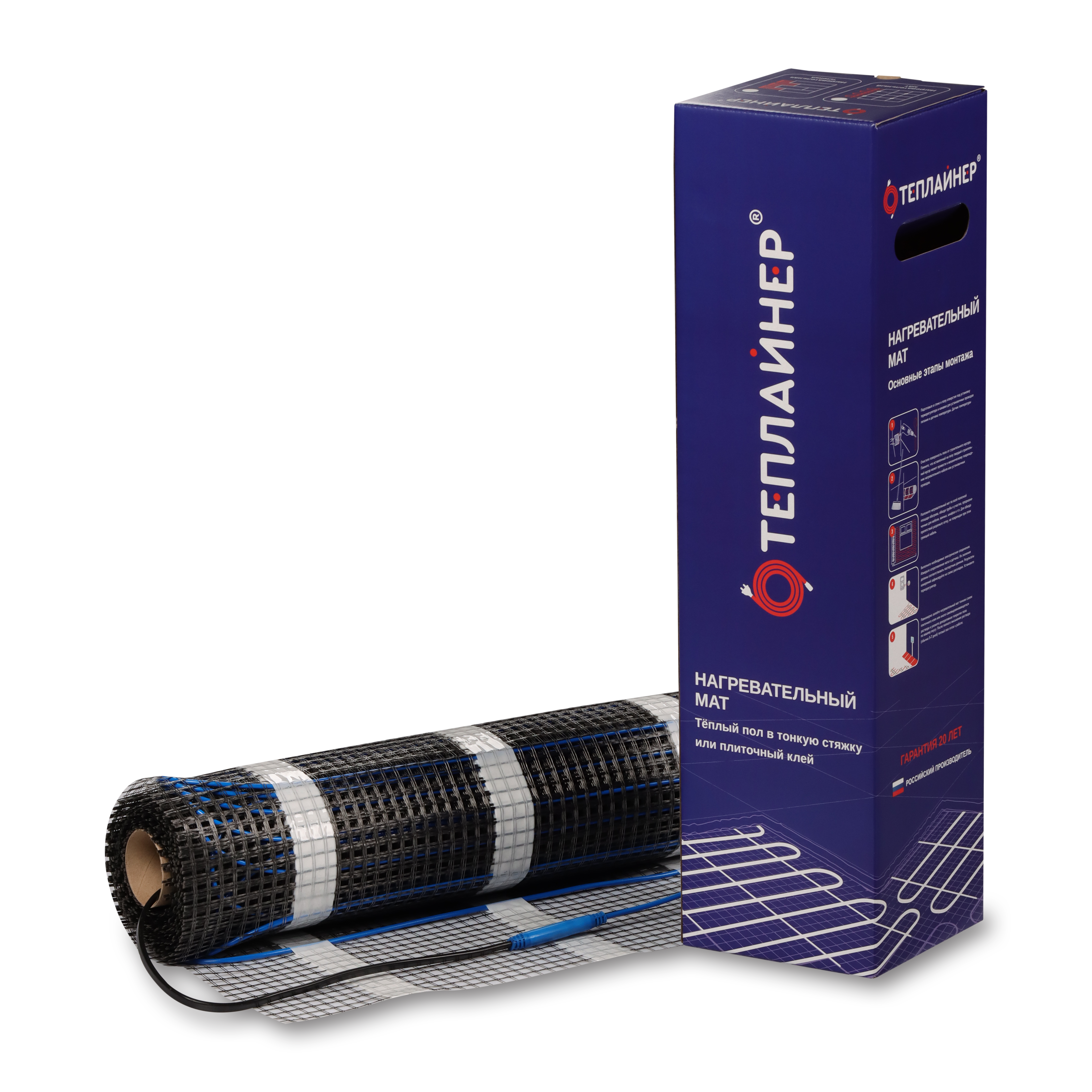 Изображение товара Нагревательный мат Теплайнер Floor 3.5 м² 560 Вт с механическим терморегулятором ТР310