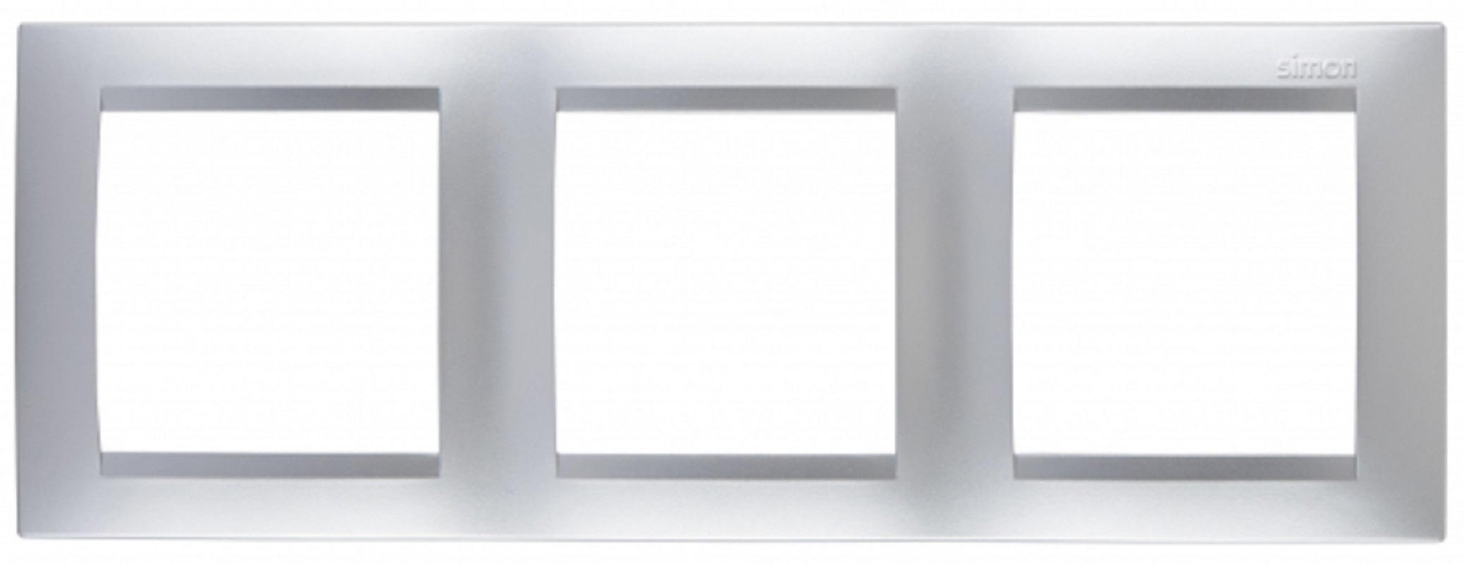 Изображение товара Рамка для розеток и выключателей Simon 15 3 поста цвет алюминий 1 шт