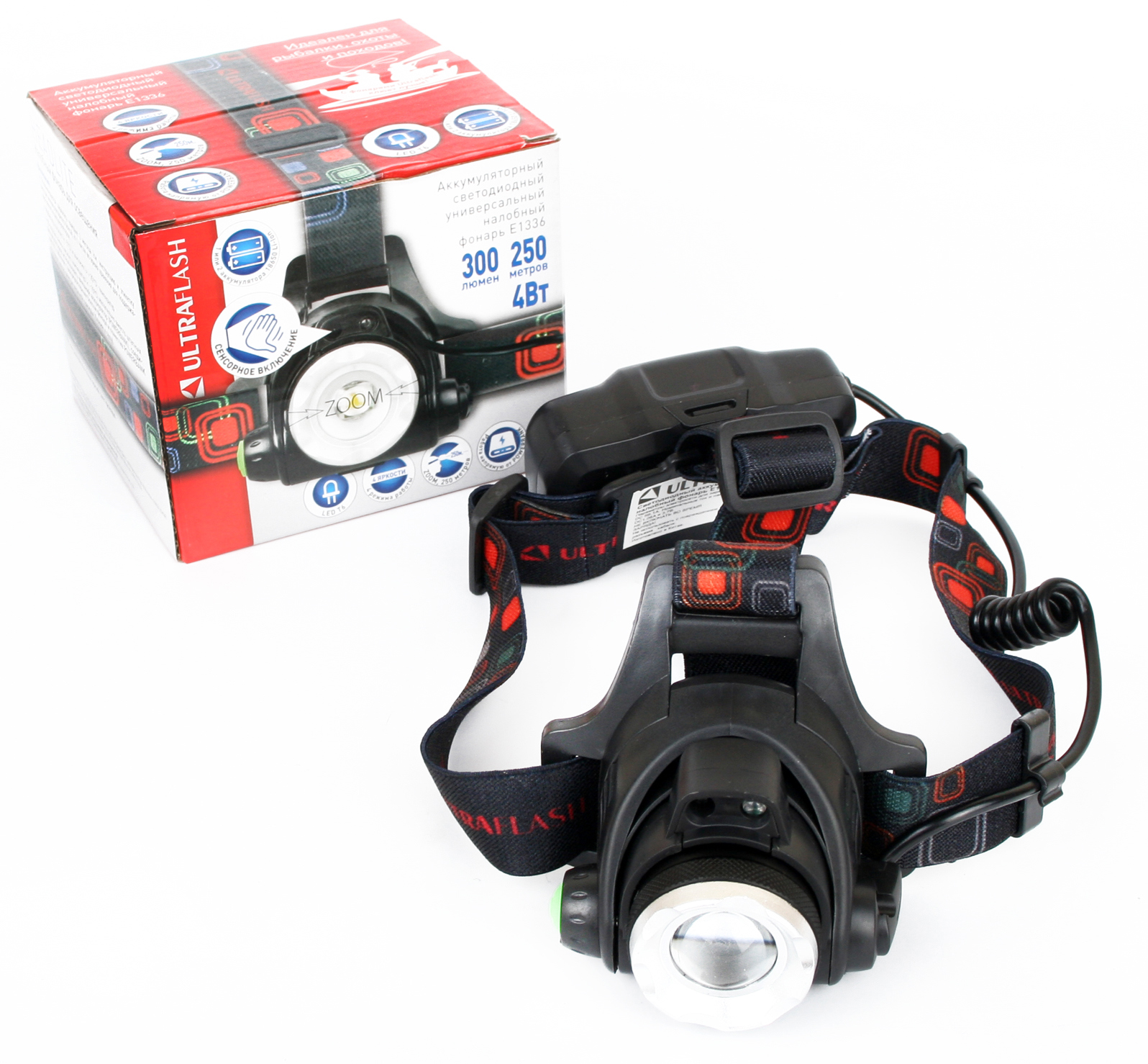 Изображение товара ULTRAFLASH E1336 налобный фонарь светодиодный 4 Вт 300 люмен